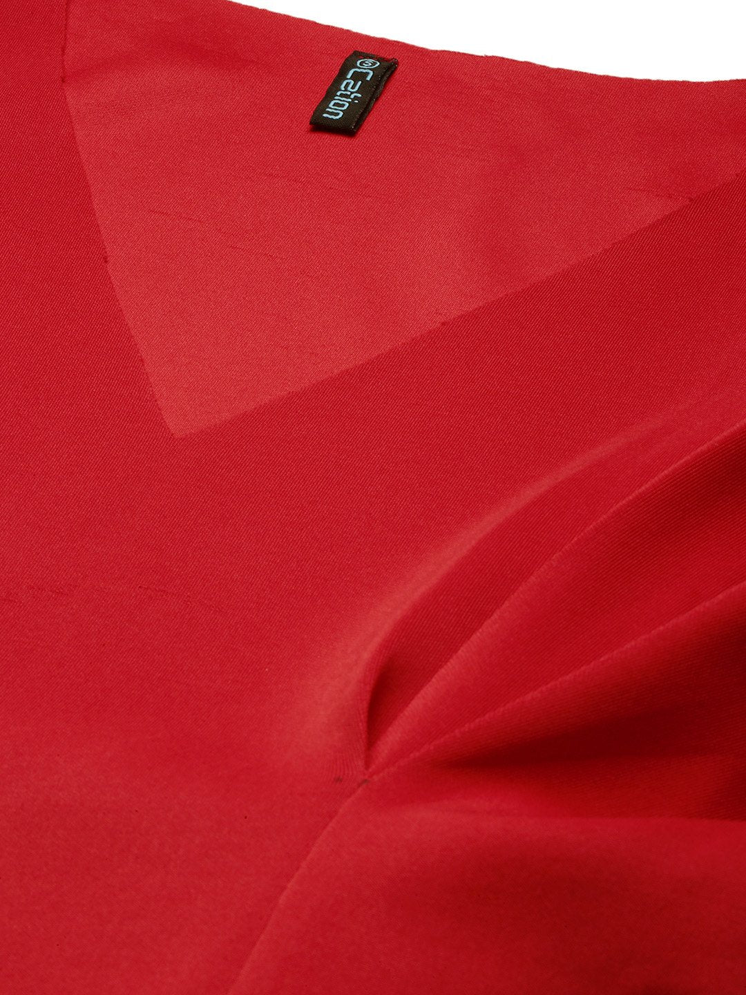 Gorgeous Red Solid Waisted Dress