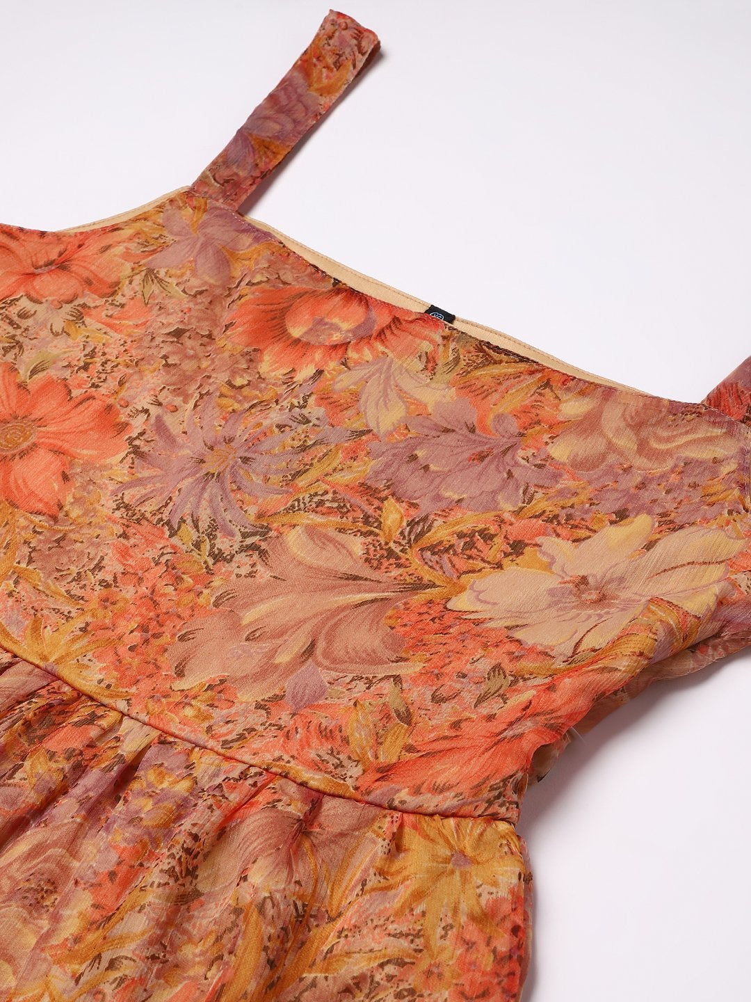 Printed Rust Midi Dress