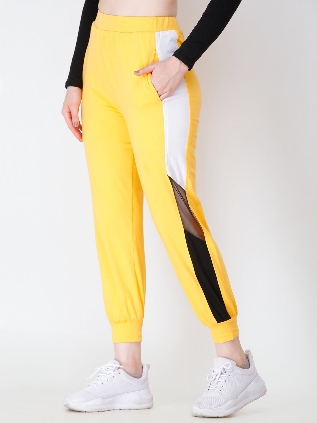 SCORPIUS YELLOW SIDE STRAP TRACK PANT