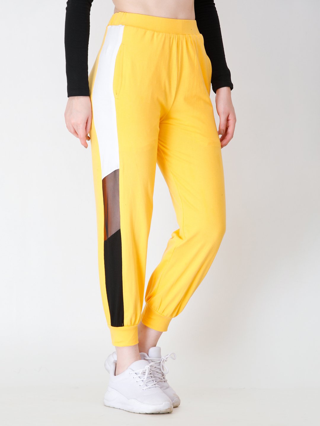 SCORPIUS YELLOW SIDE STRAP TRACK PANT