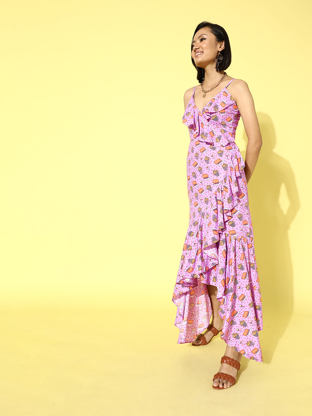 SCORPIUS Rayon Printed Maxi Dress