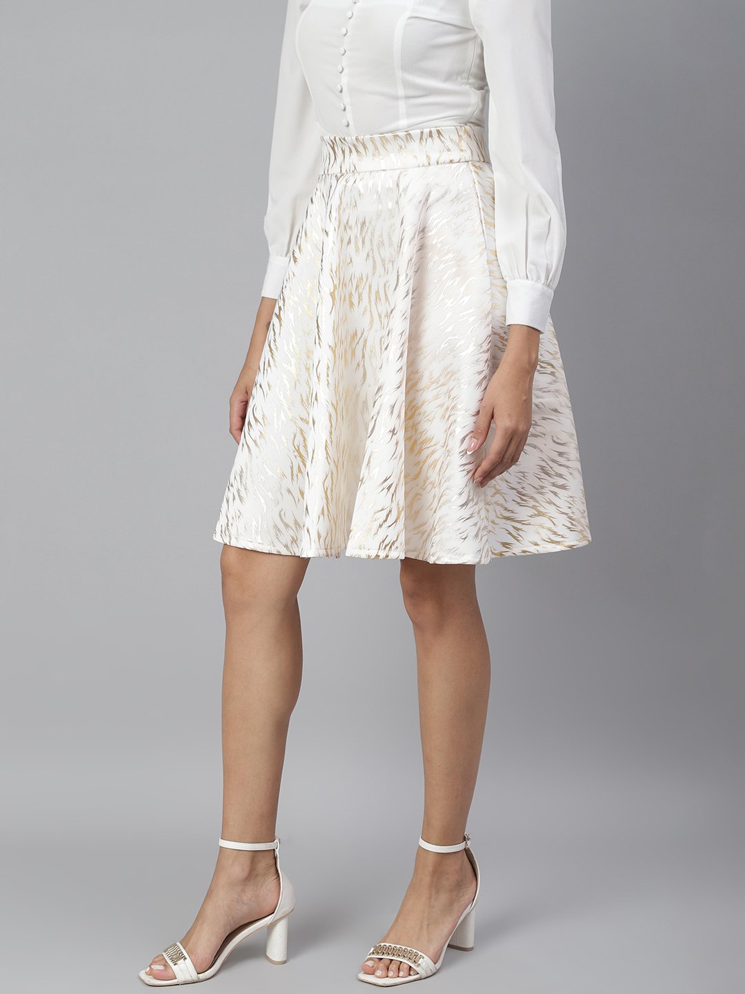 SCORPIUS White printed skirt