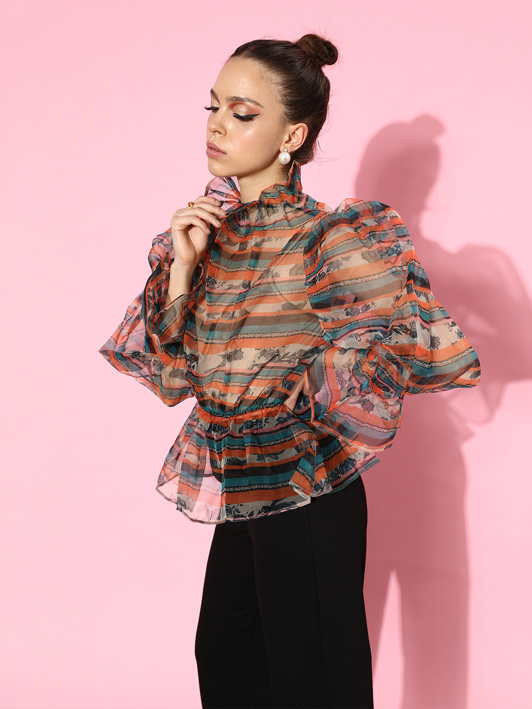 SCORPIUS Printed Organza Top