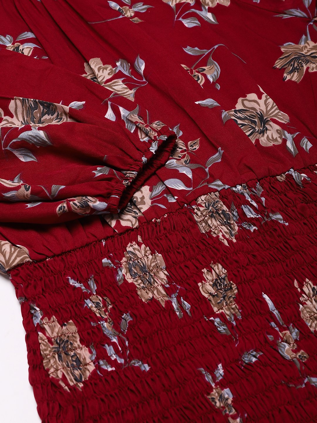 Floral Maroon Dress