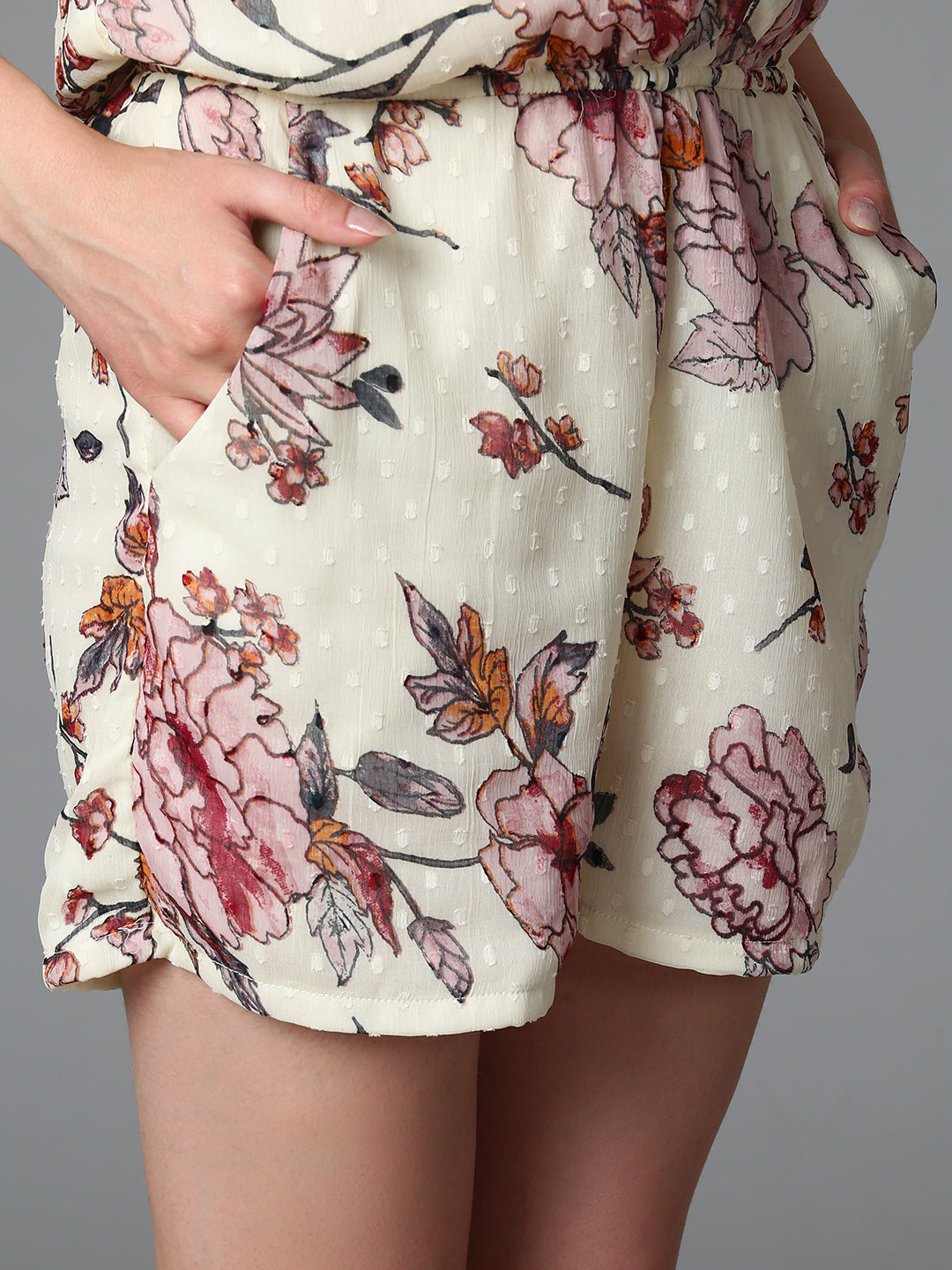 Cation Off-White Printed Jumpsuit