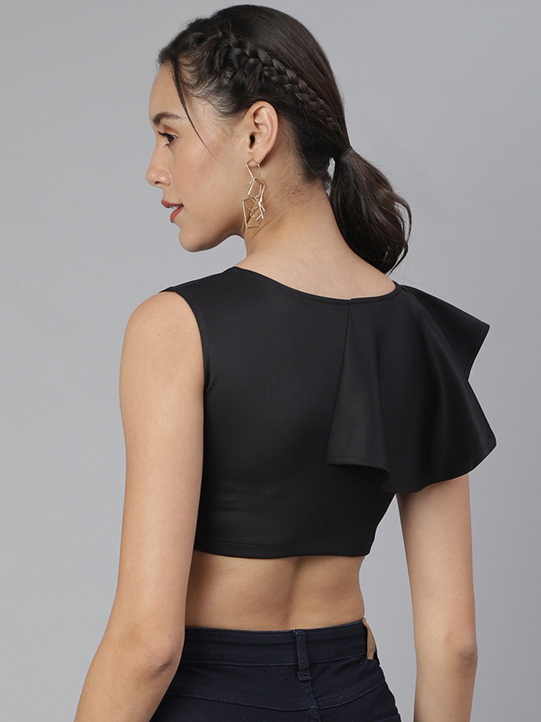 SCORPIUS Black solid croptop