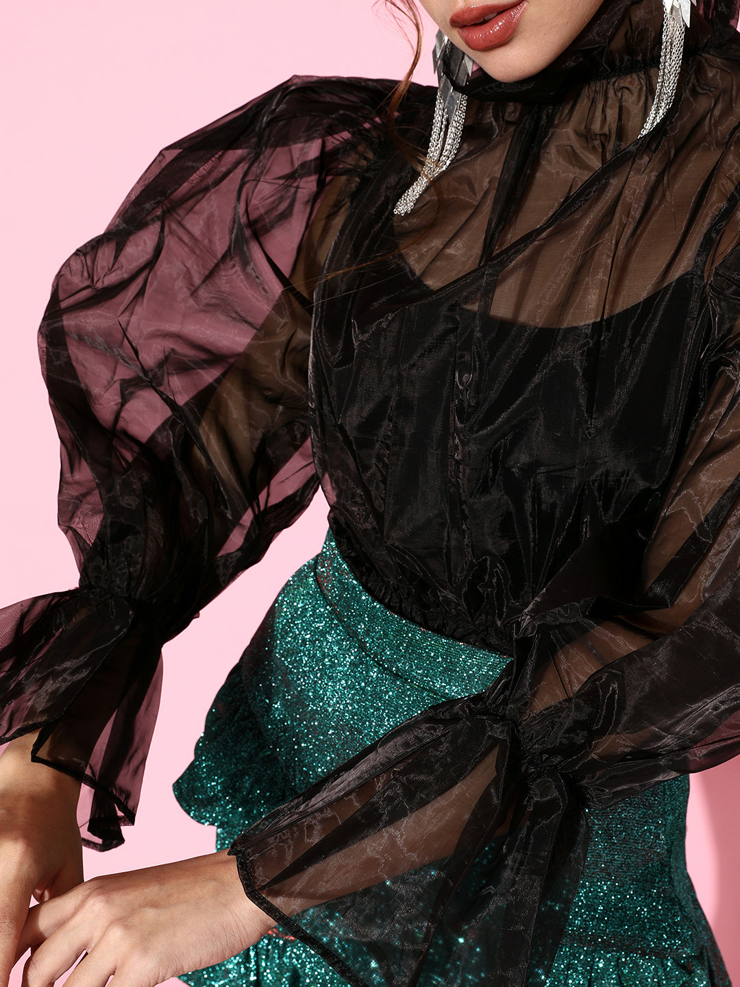 SCORPIUS Black Organza Top