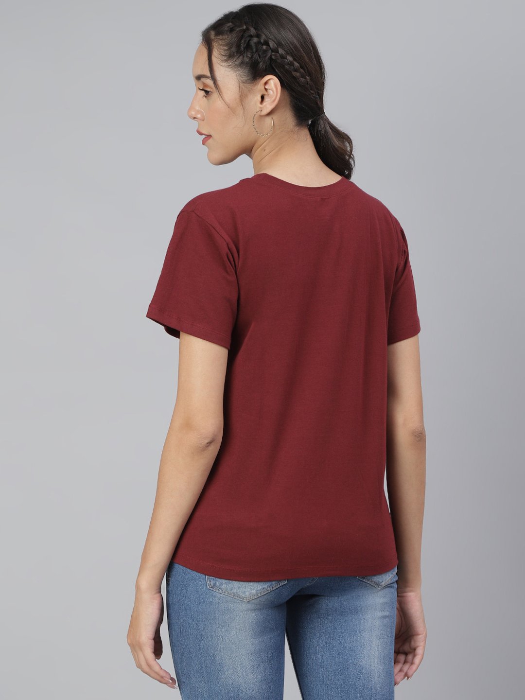 SCORPIUS Maroon Loose Fit Tshirt