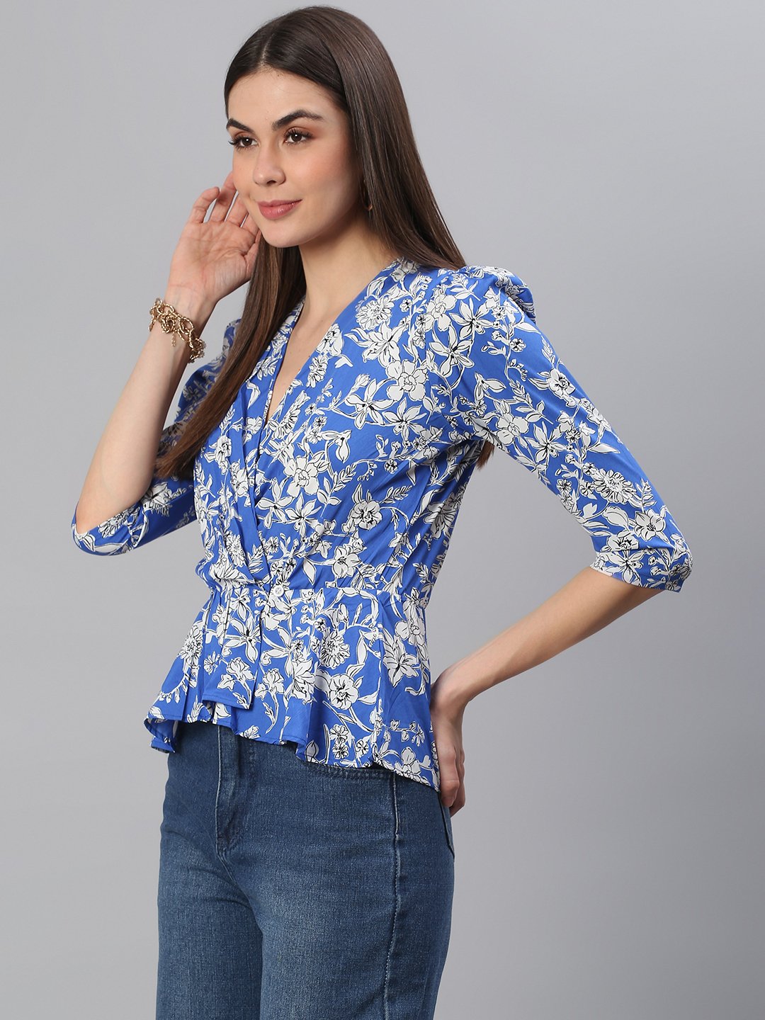 Blue Floral Top