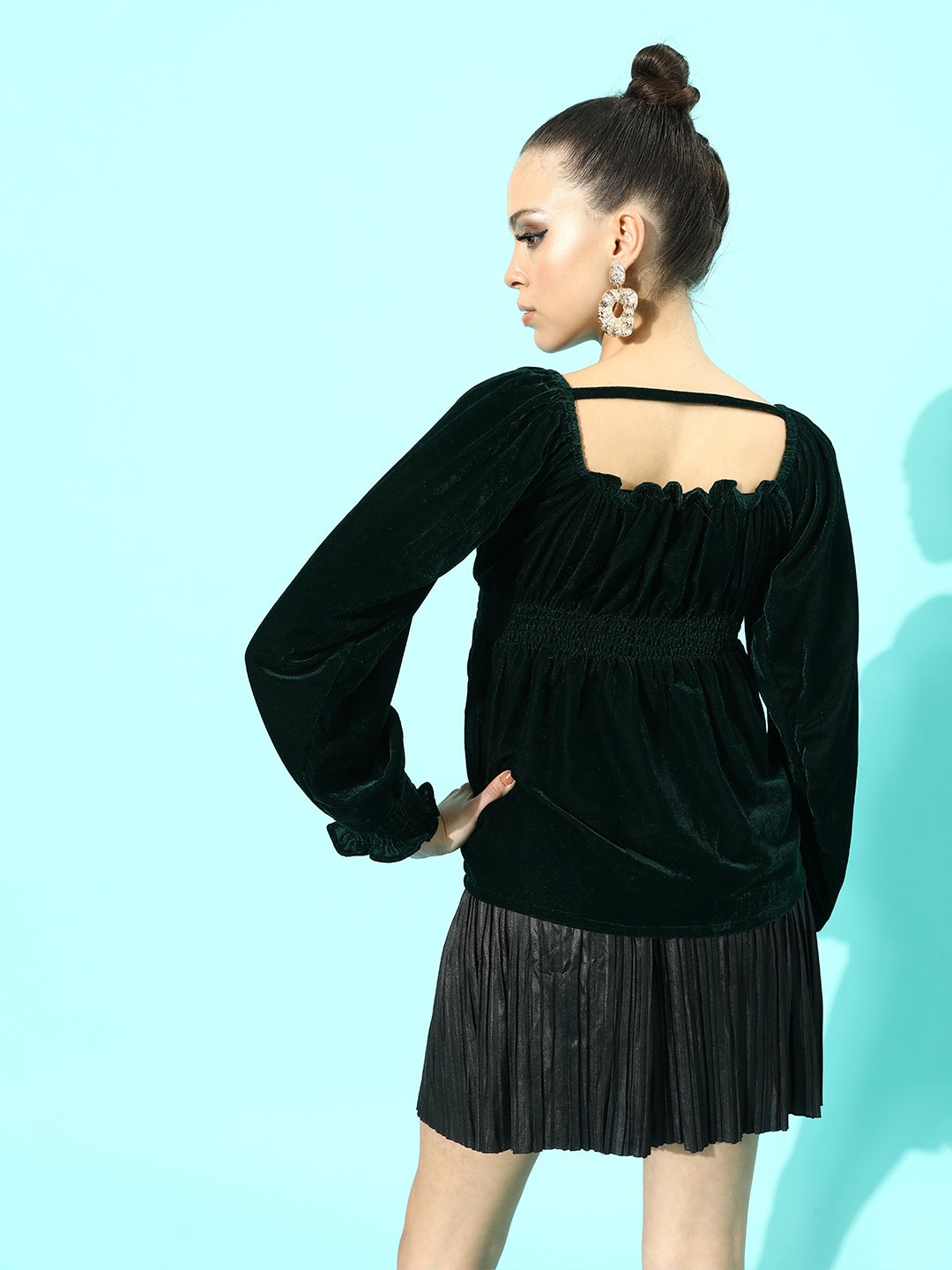 BottleGreen Velvet Top