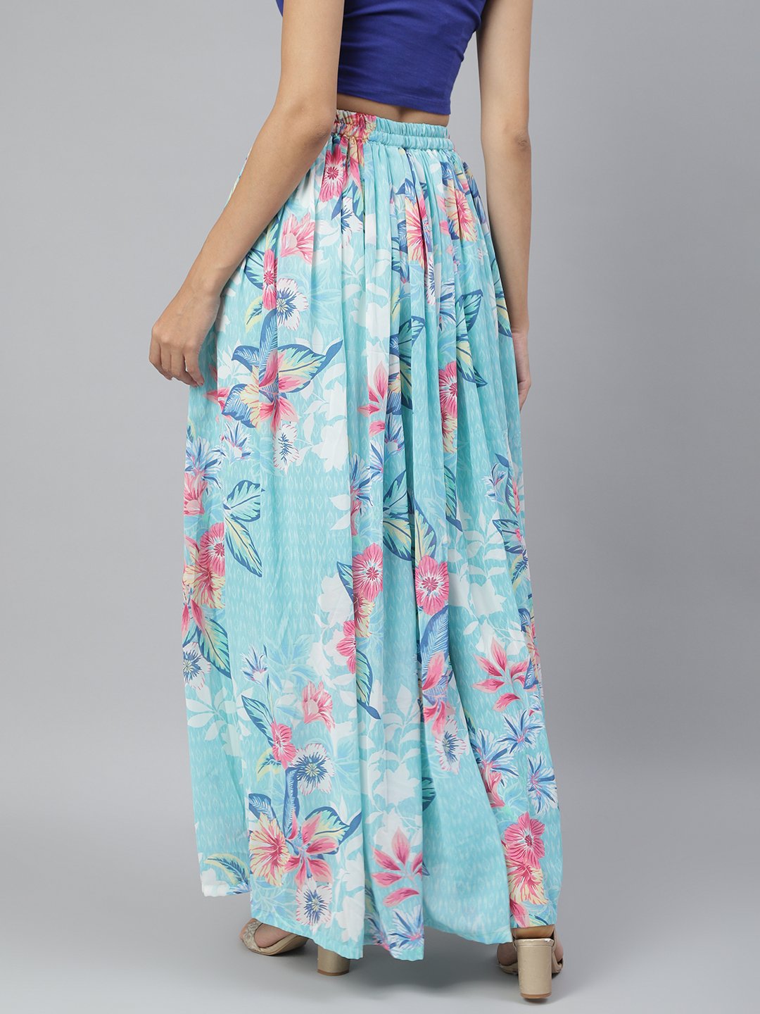 SCORPIUS Blue print long skirt