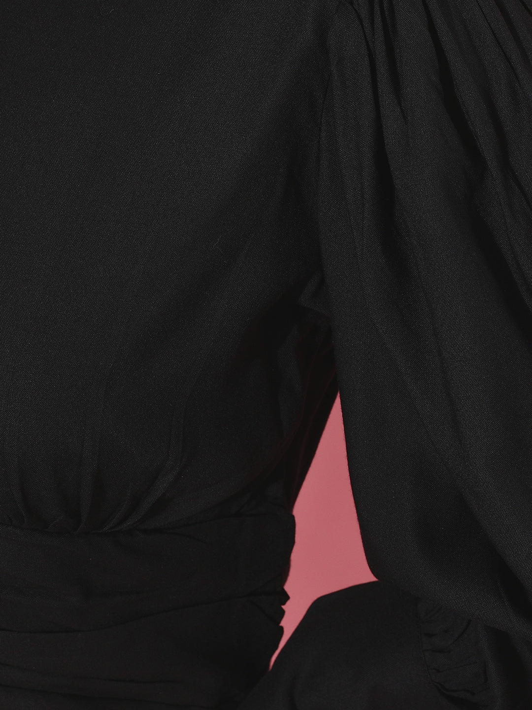 SCORPIUS Solid Black Rayon Top