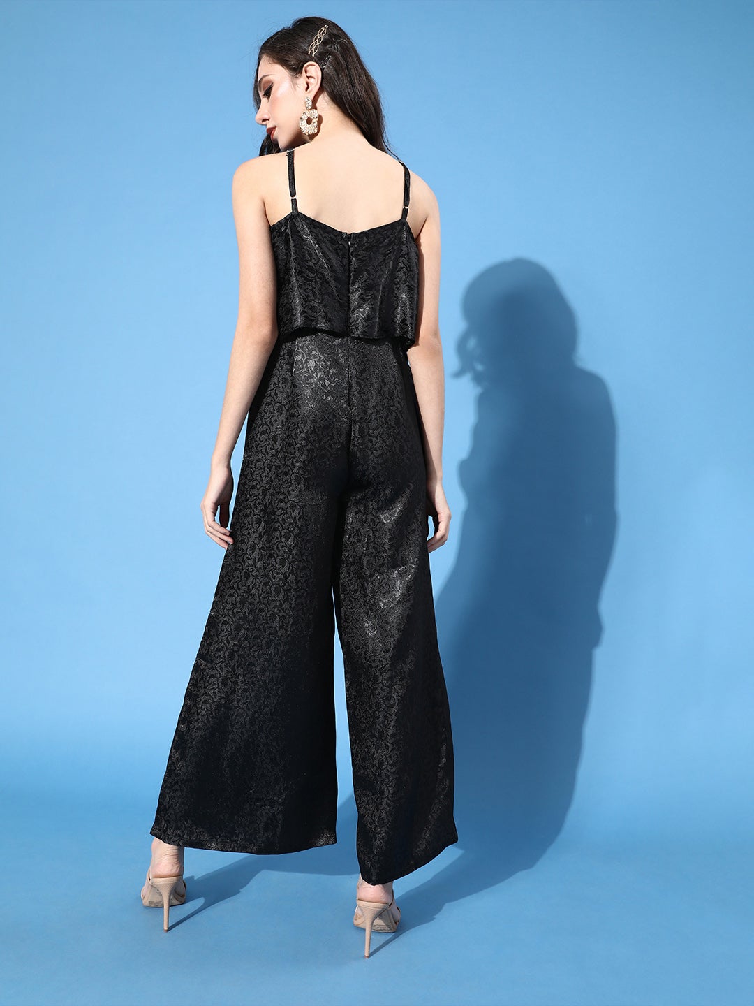 Cation Black Jaquard Jumpsuit