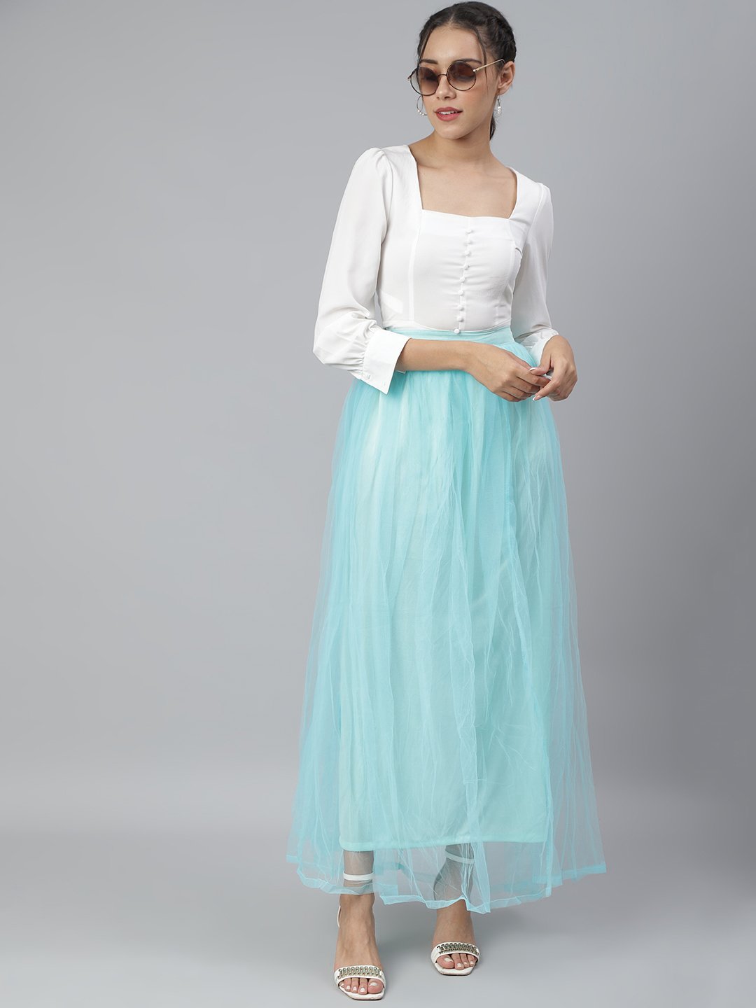 SCORPIUS Green Net long skirt