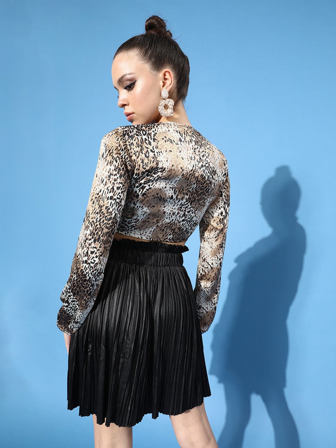 Cheetah Print Satin Top