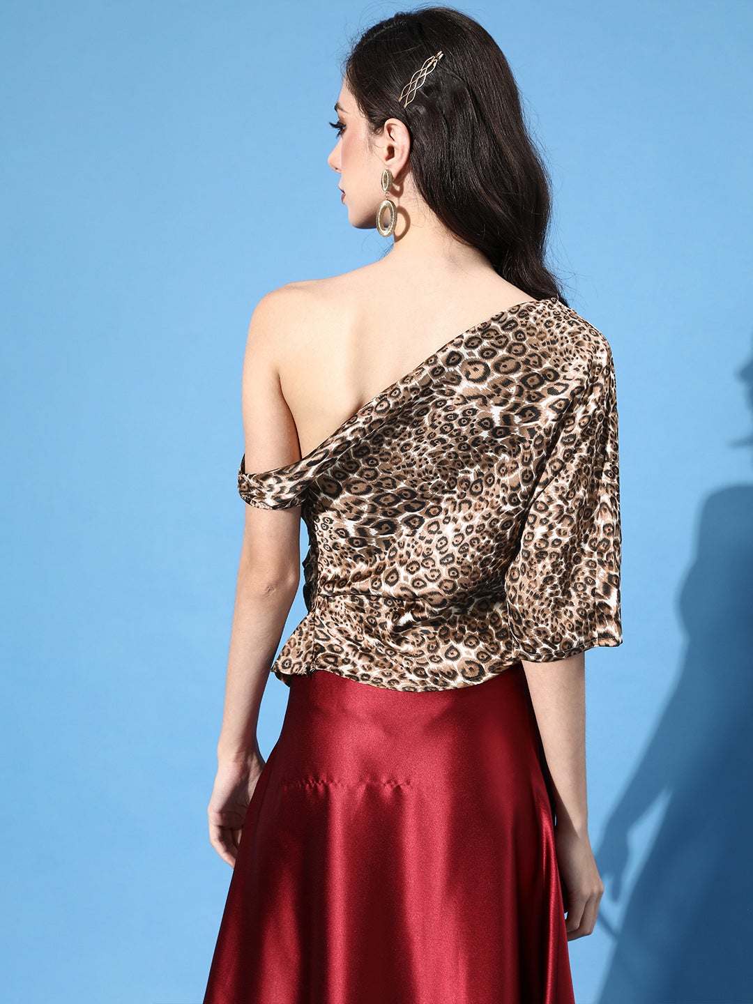 Cheetah Print Satin Top