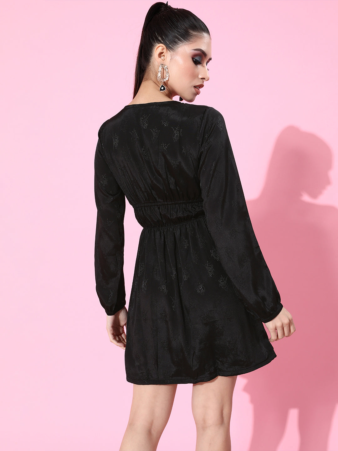 SCORPIUS Black Jacquard Dress
