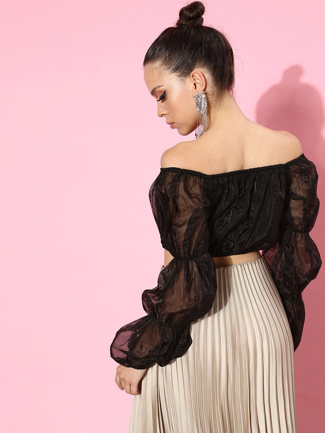 SCORPIUS Black Organza Top