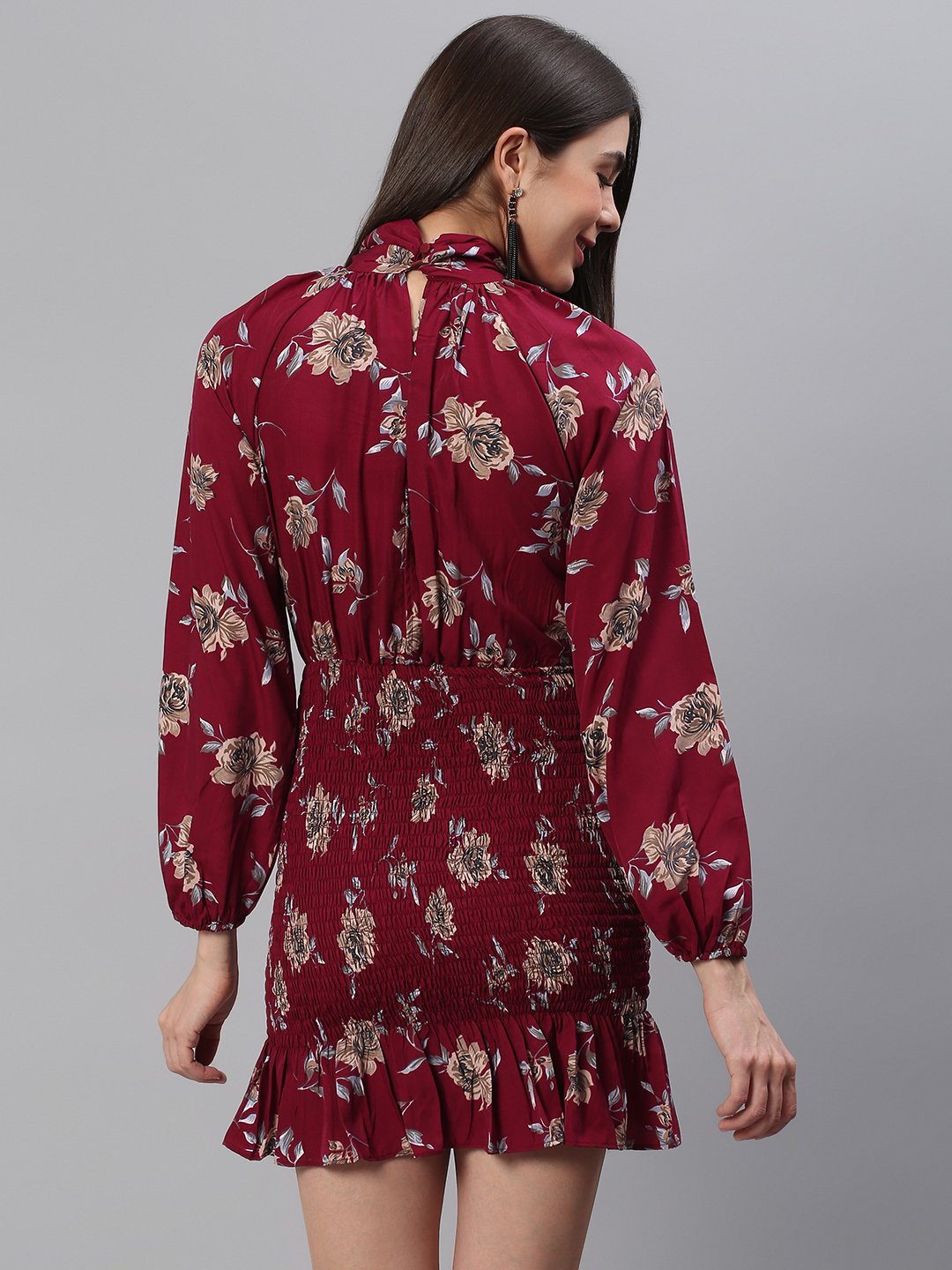 Floral Maroon Dress