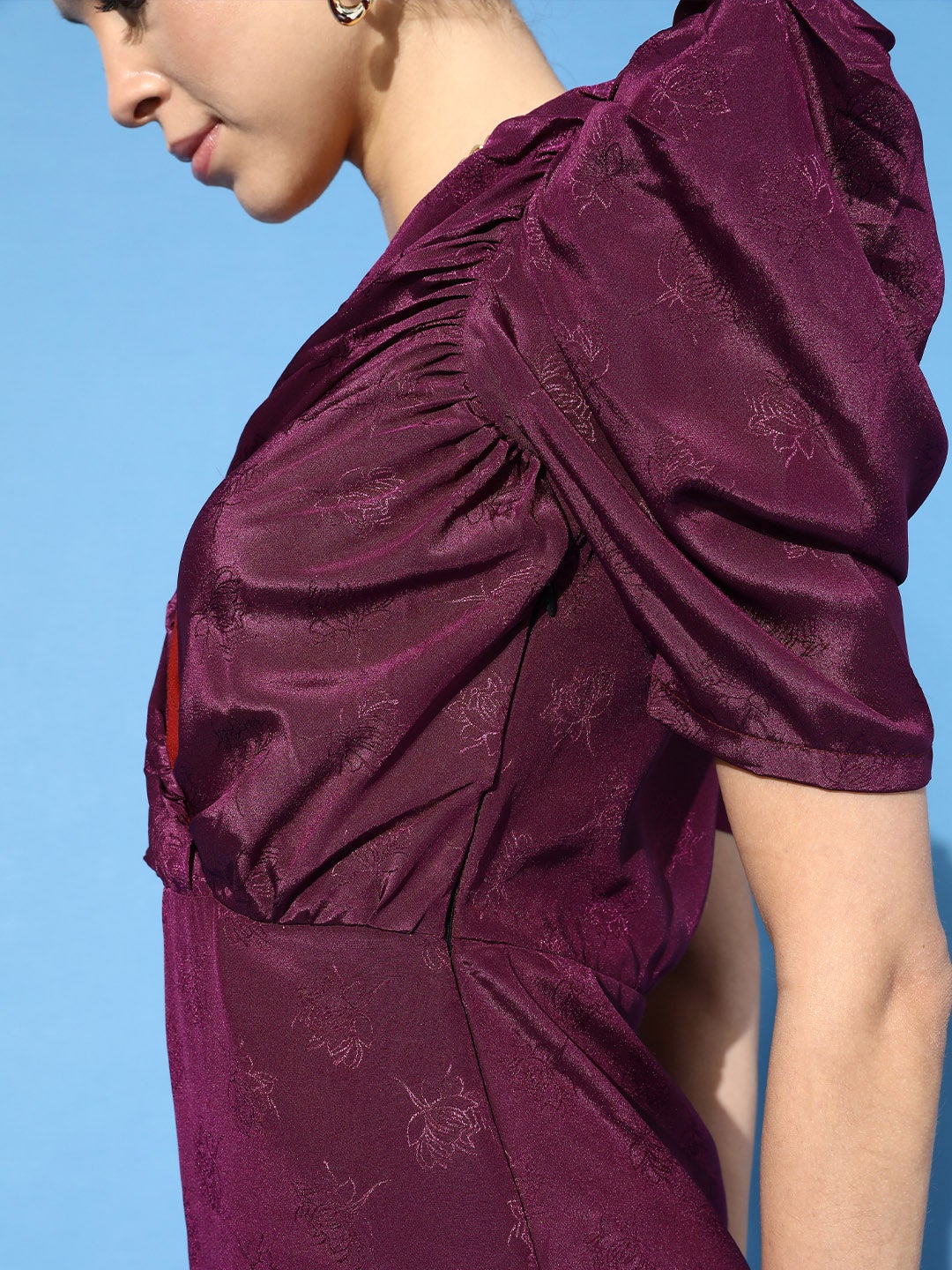 Purple Jacquard Dress