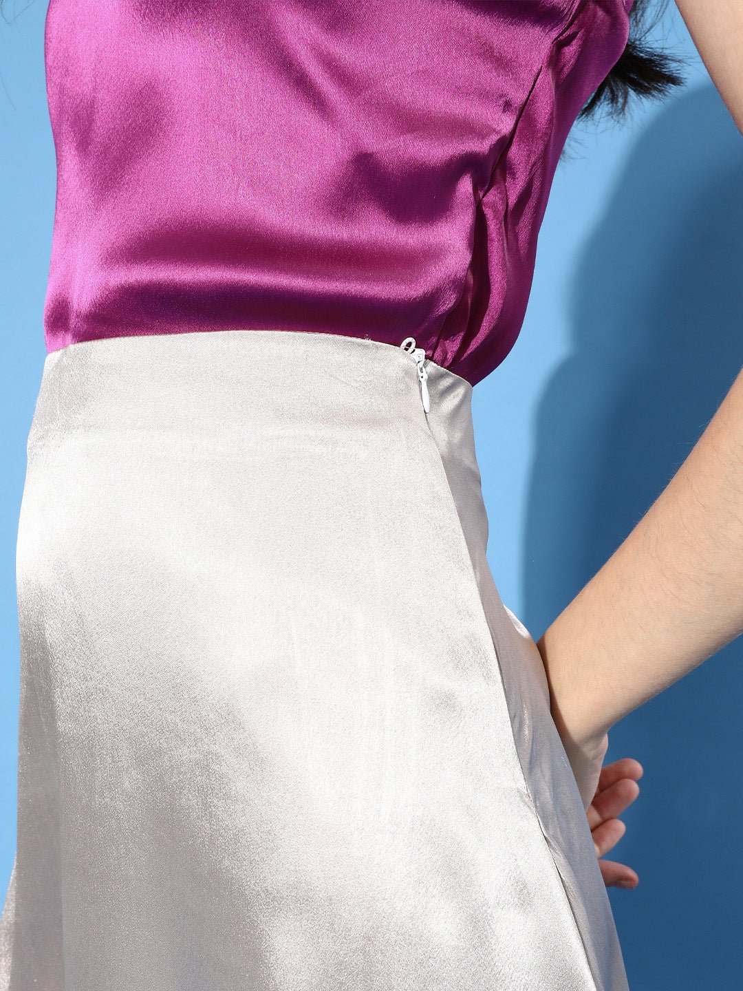 Designer Purple Satin Top