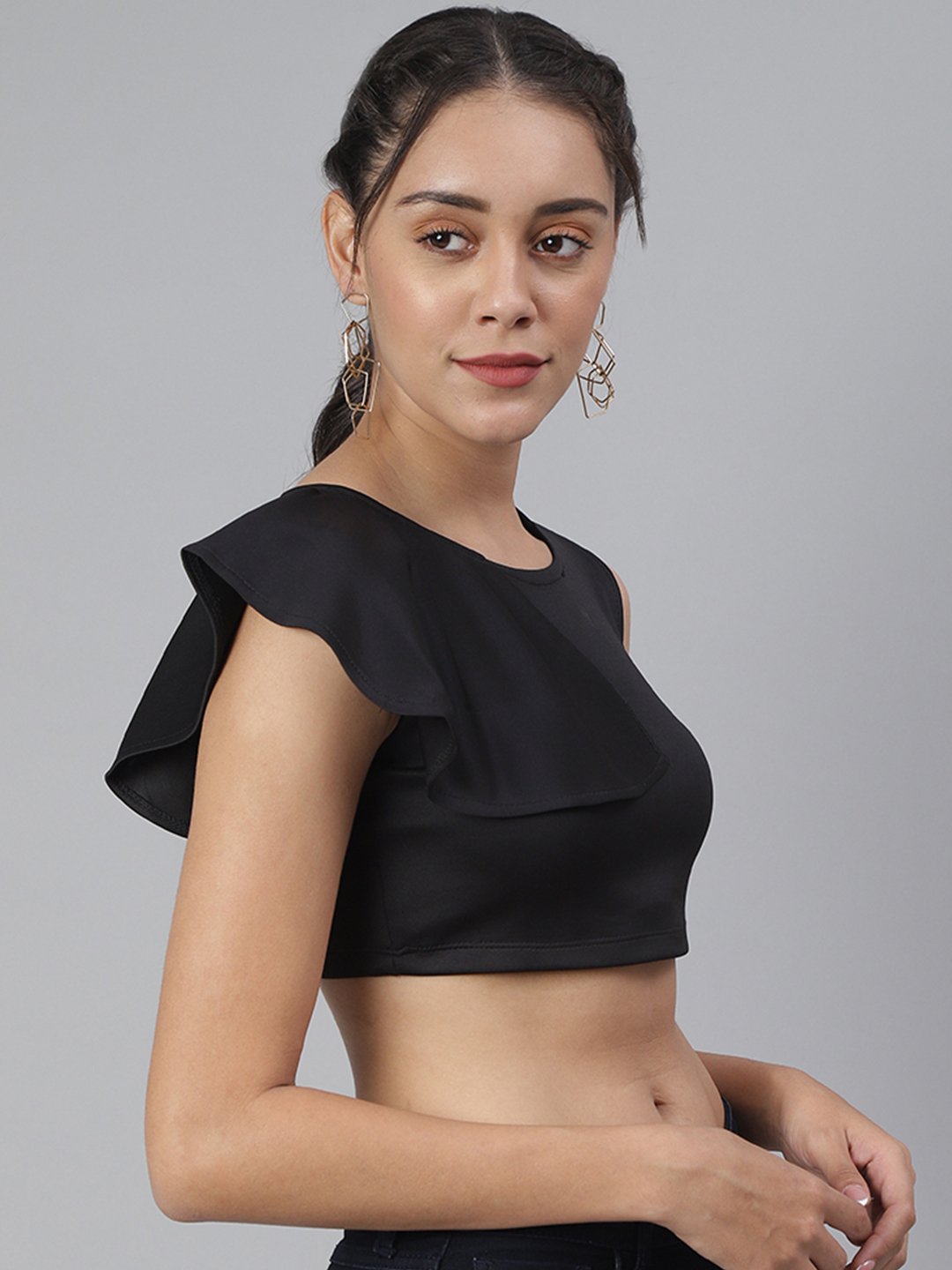 SCORPIUS Black solid croptop