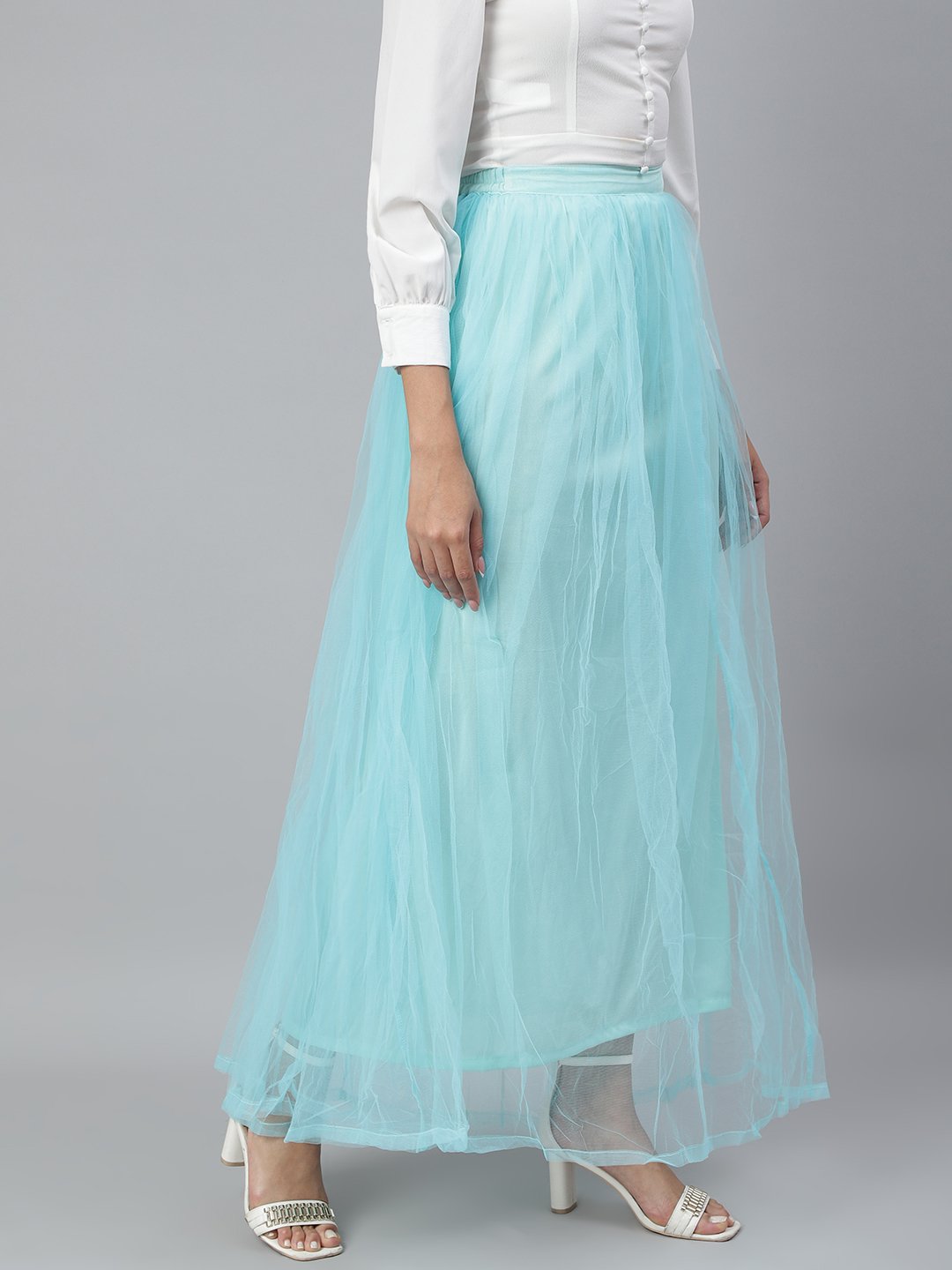 SCORPIUS Green Net long skirt