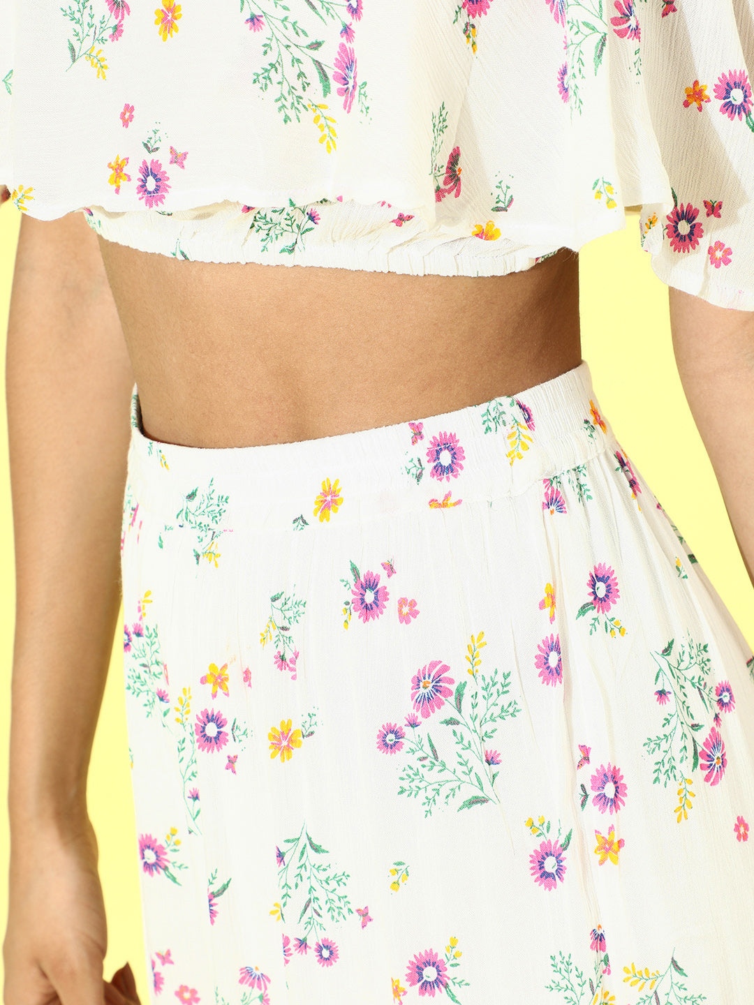 Cation Printed White Clothing Set