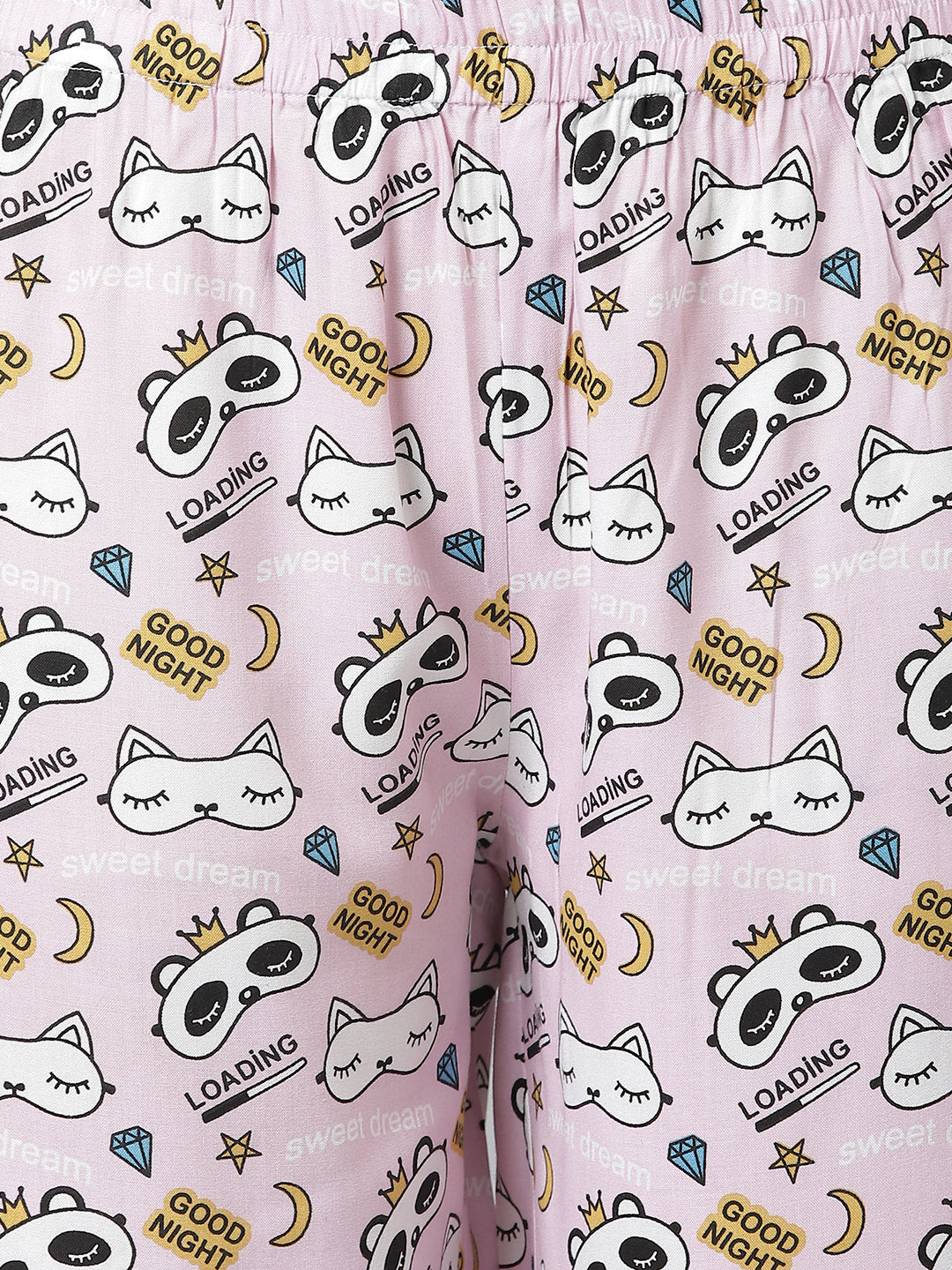 Cation Pink Printed Night Suit