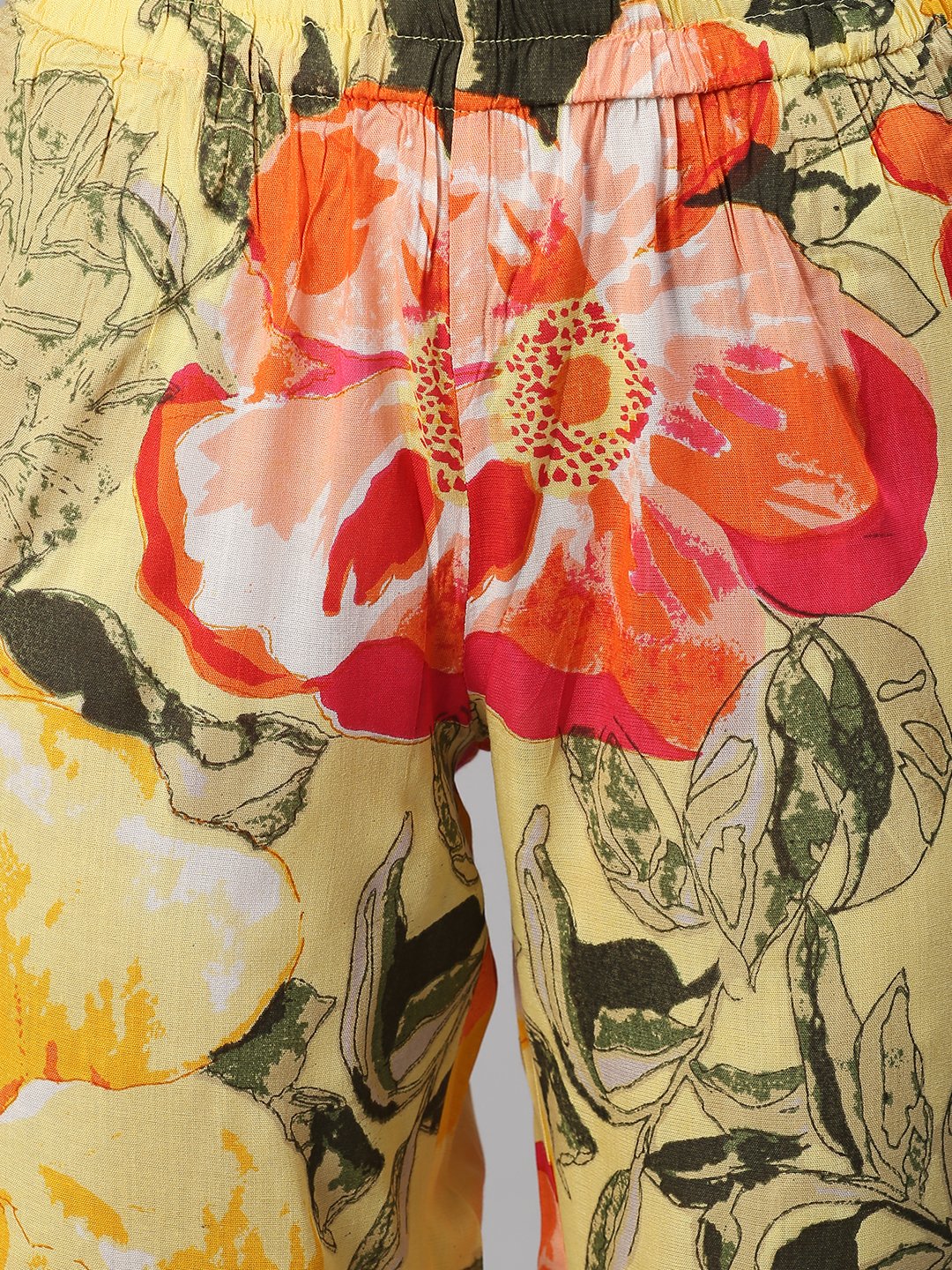 Cation Yellow Floral Night Suit