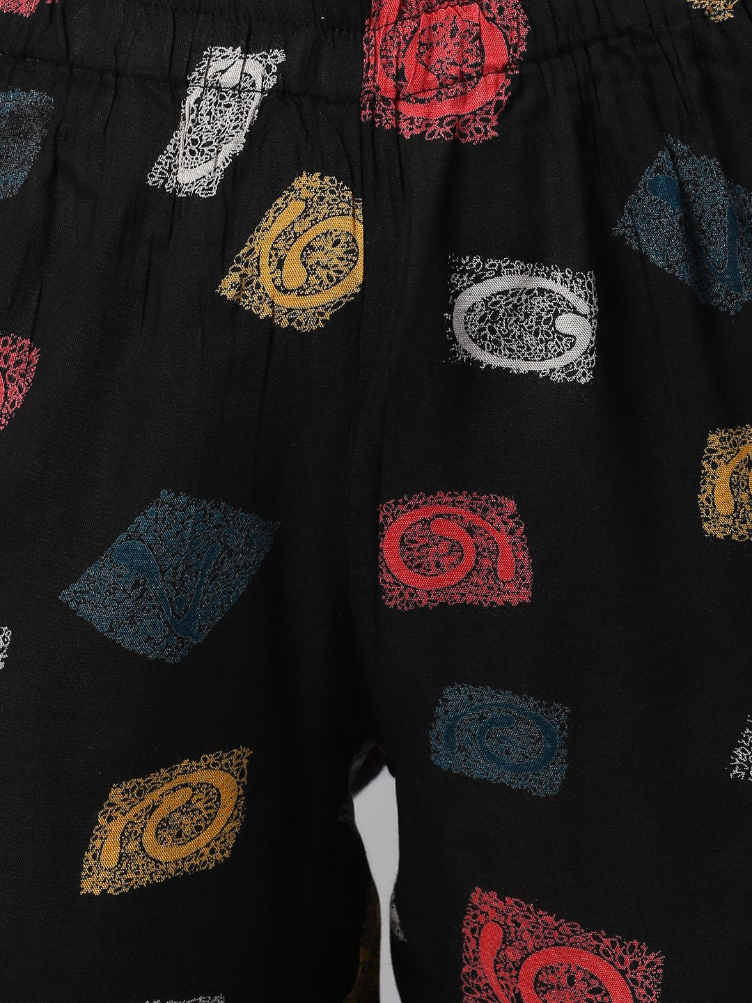 Cation Black Printed Night Suit