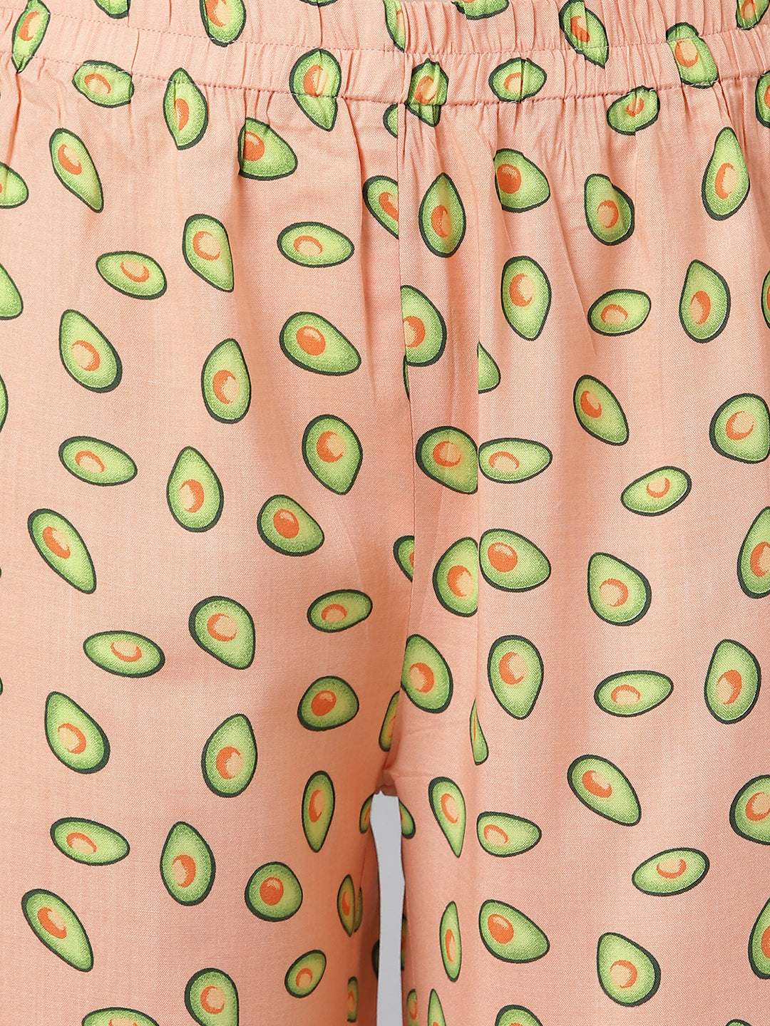 Cation Peach Printed Night Suit