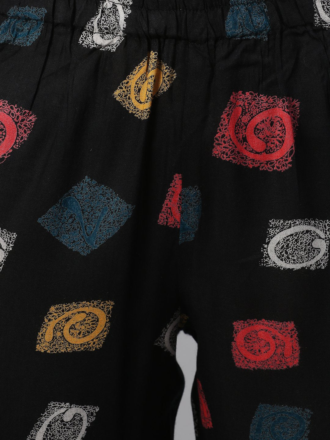 Cation Black Printed Night Suit