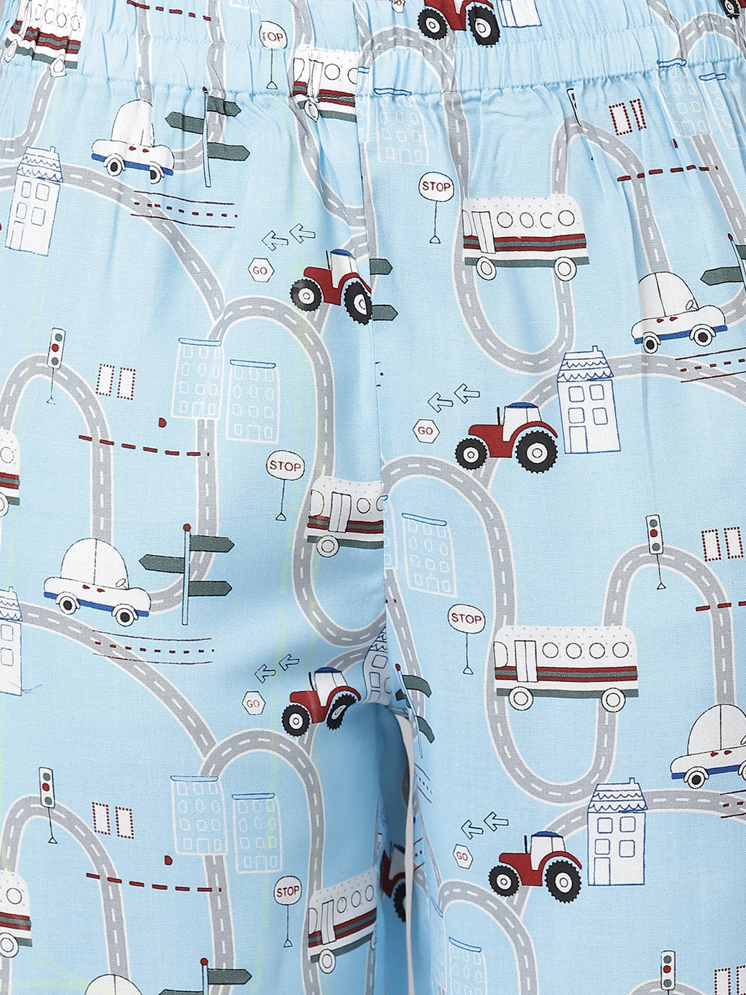 Cation Blue Printed Night Suit