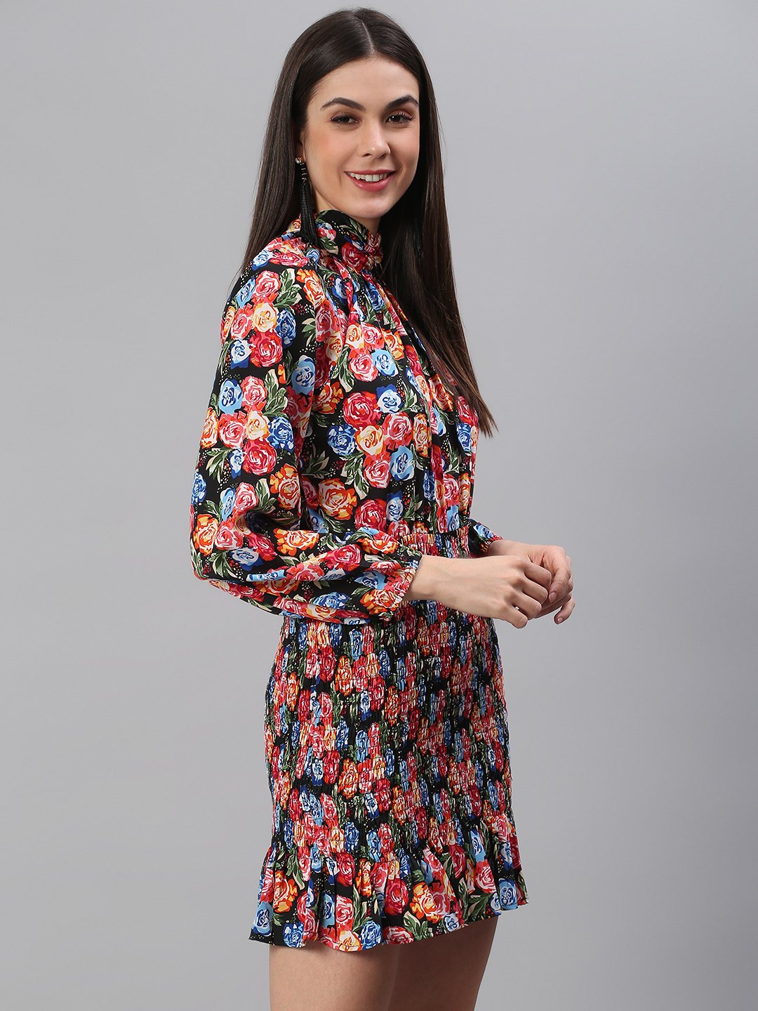 Floral Black Dress