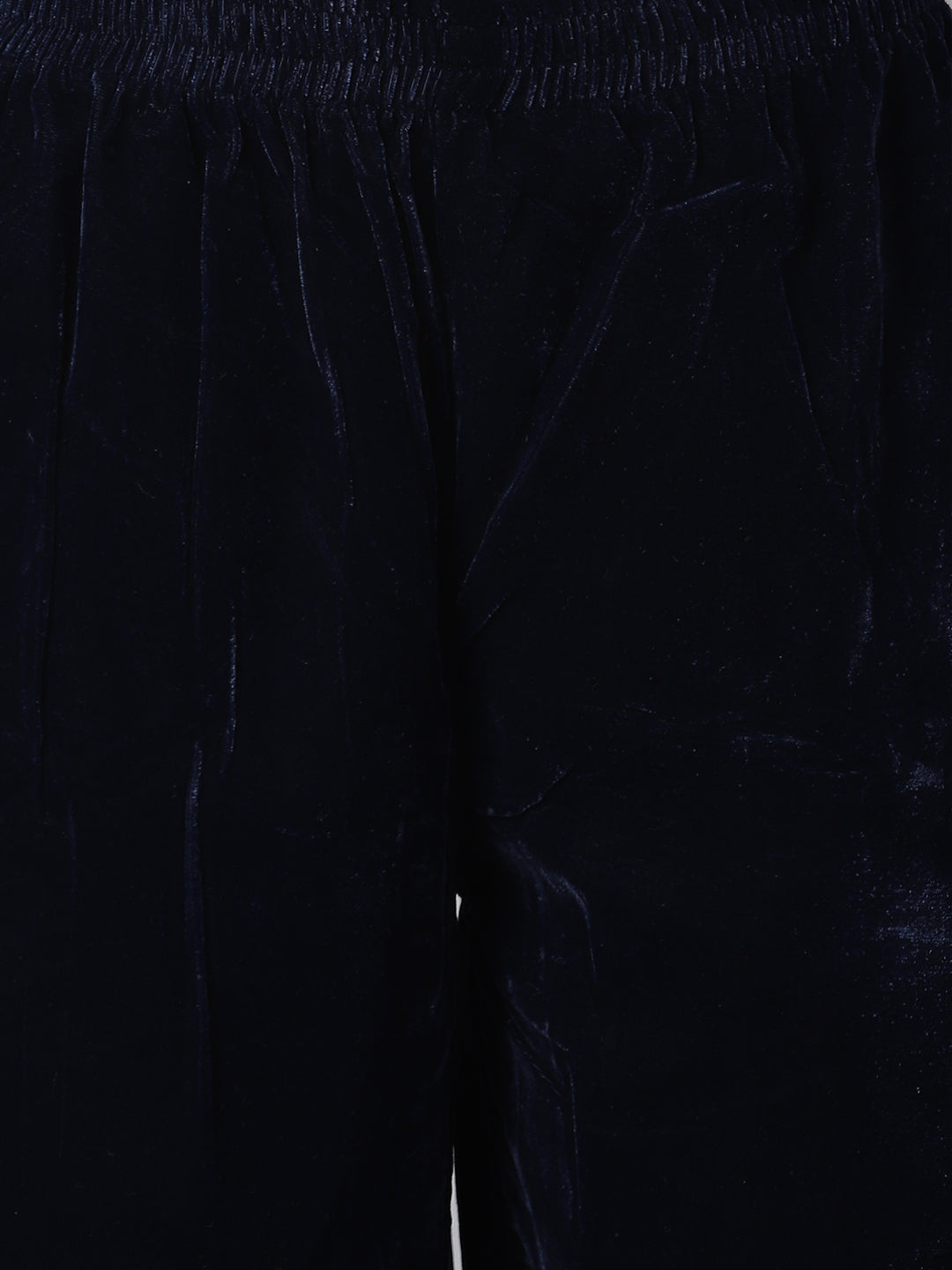 Cation Navy Blue Velvet Night Suit