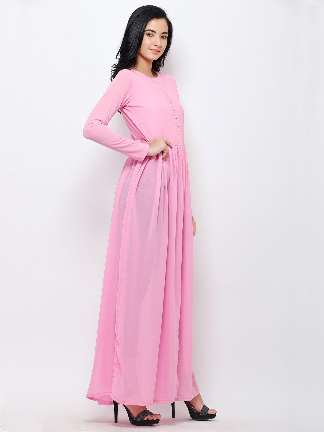 Pink solid tunic
