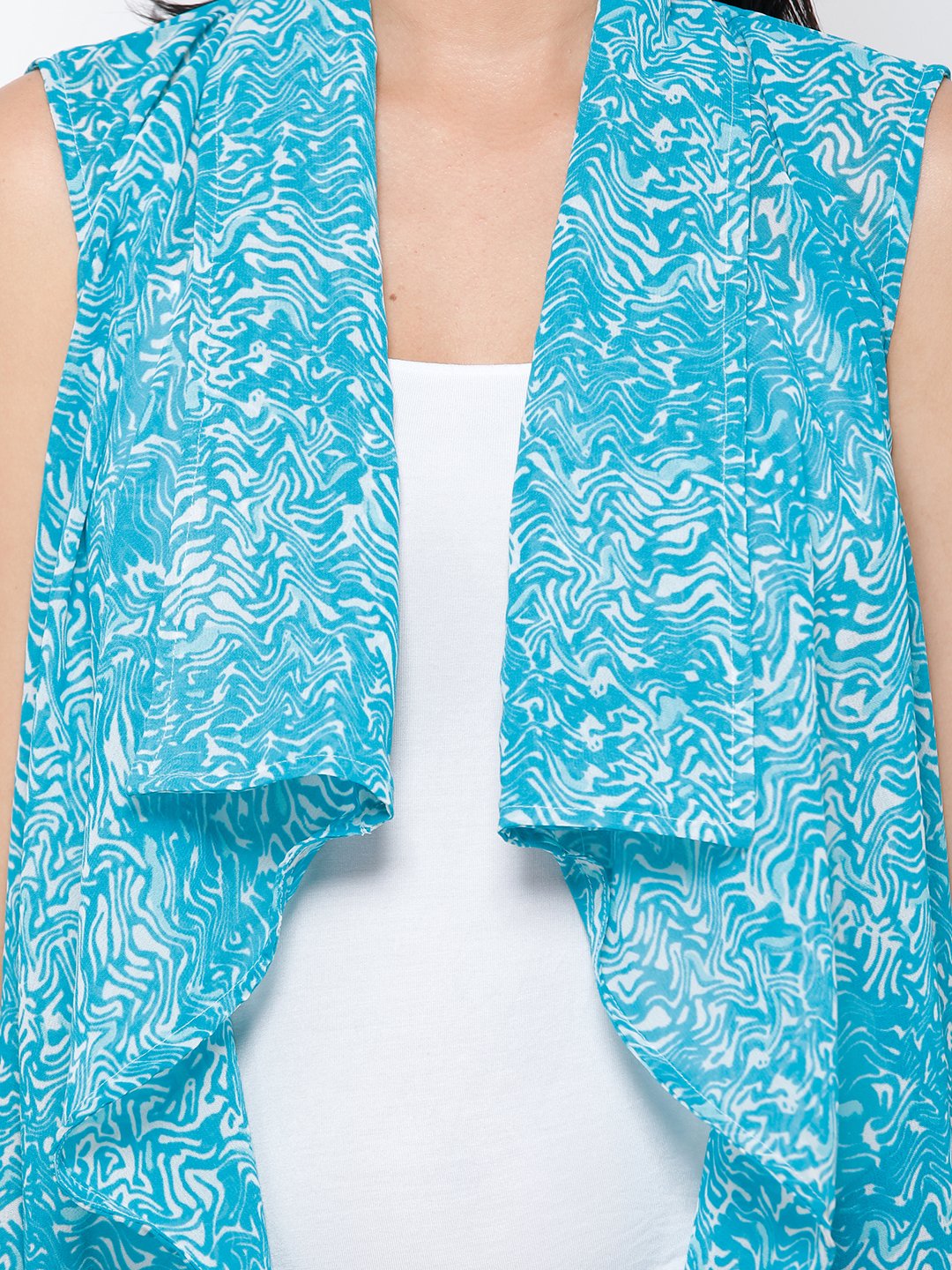 Blue Printed Shrug
