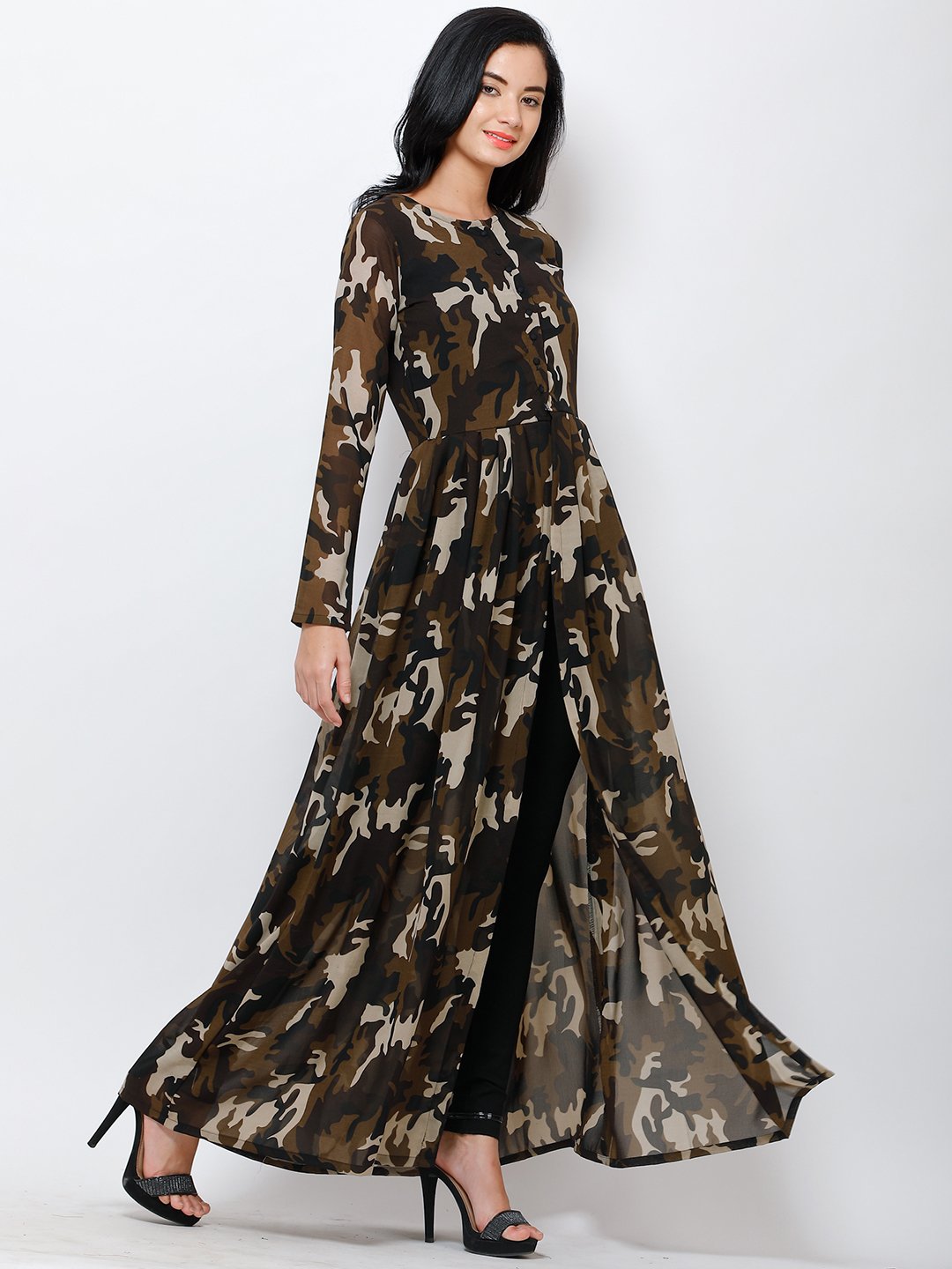 Camouflage printed tunic