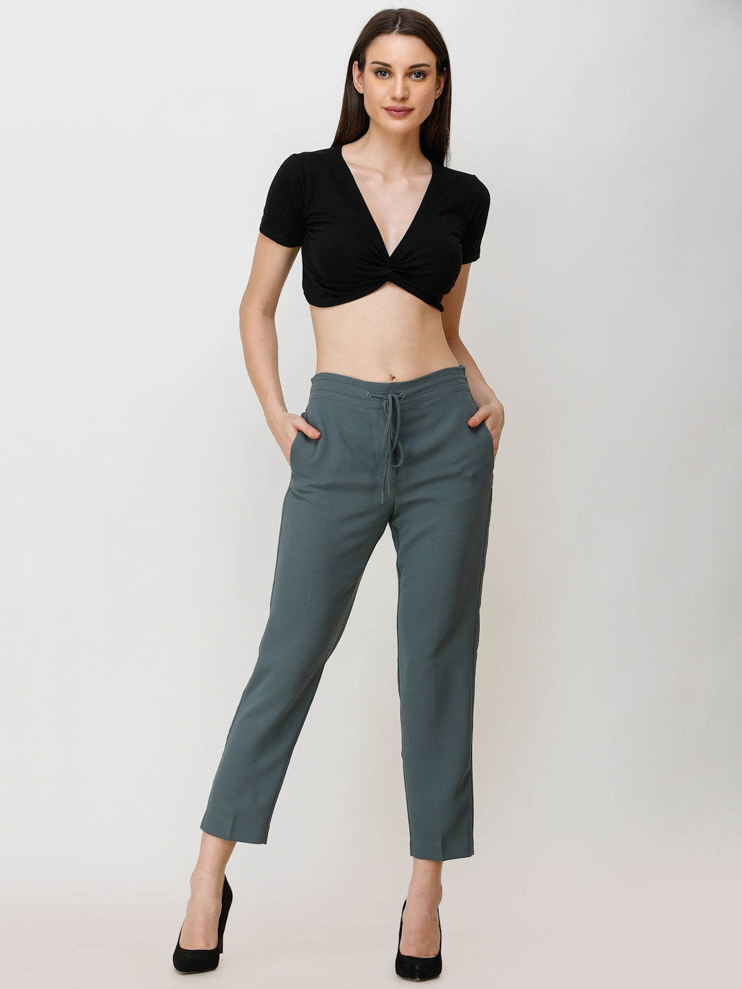 SCORPIUS Women Black Solid Bralette Top