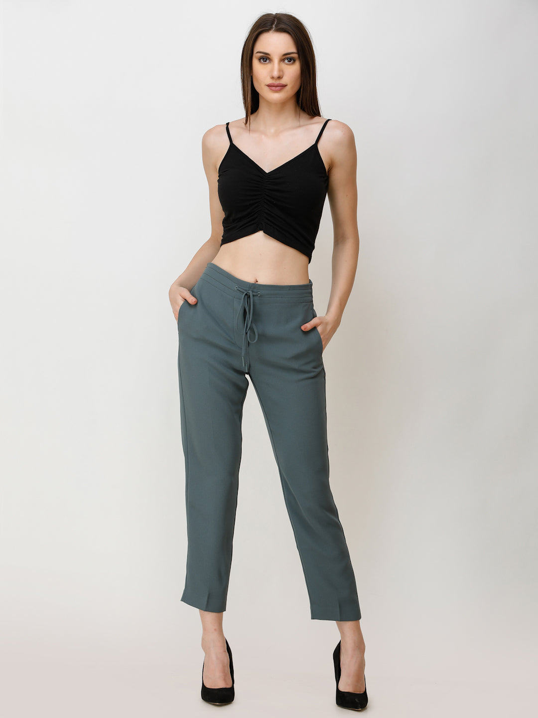 SCORPIUS Women Black Solid Top