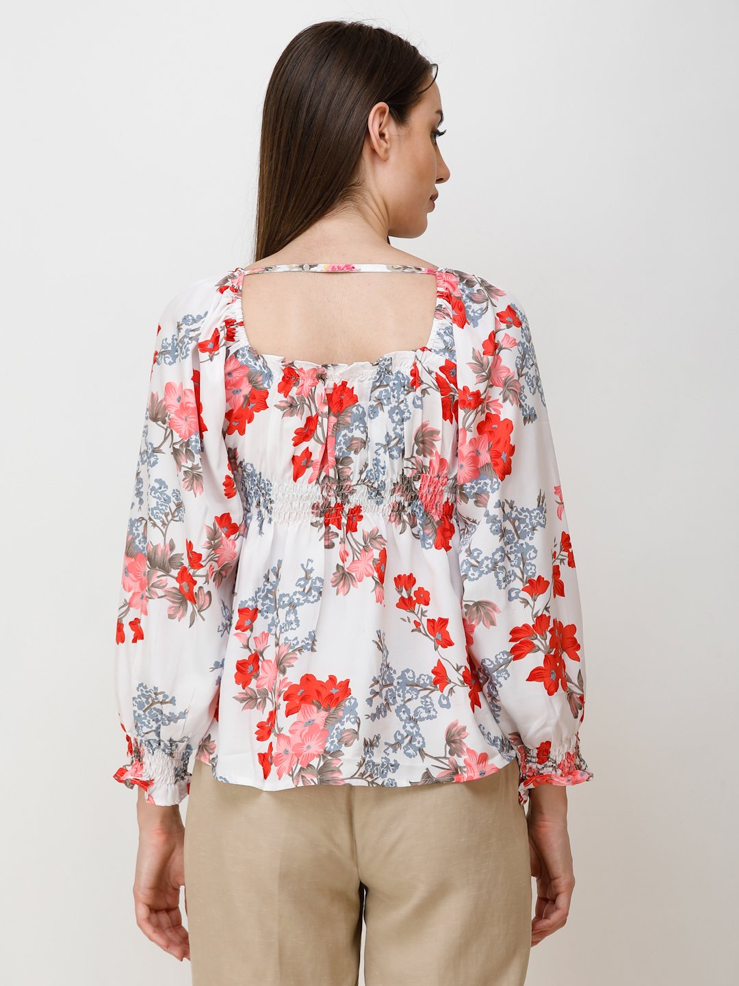 White Printed Top