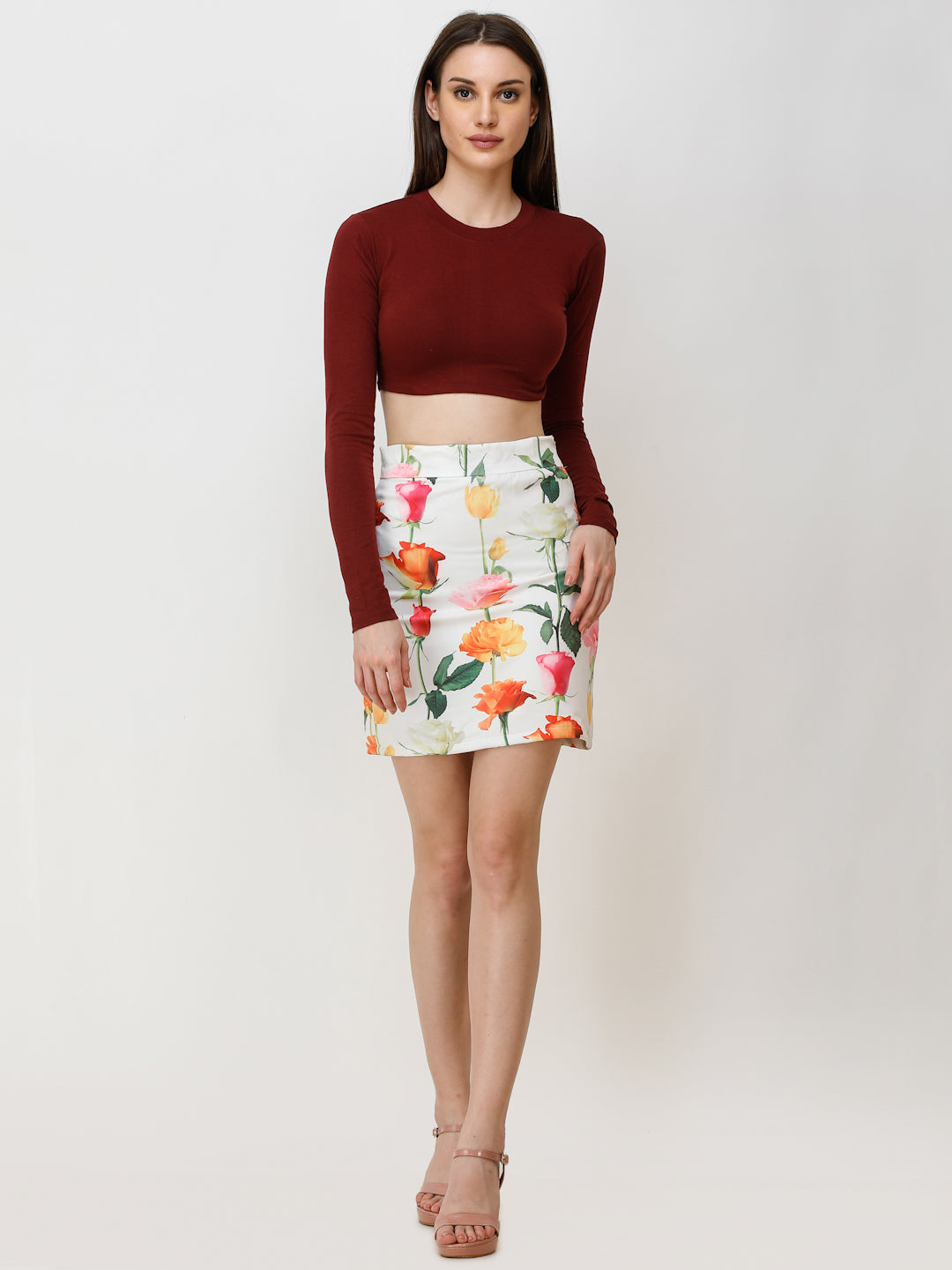 SCORPIUS Women Maroon Solid Fitted Top