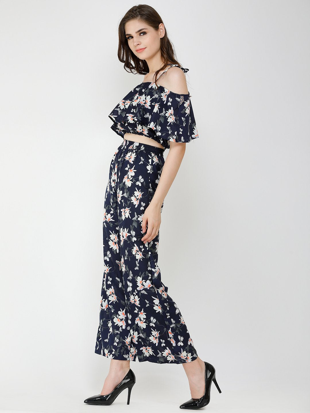 Navy Floral Clothing Set