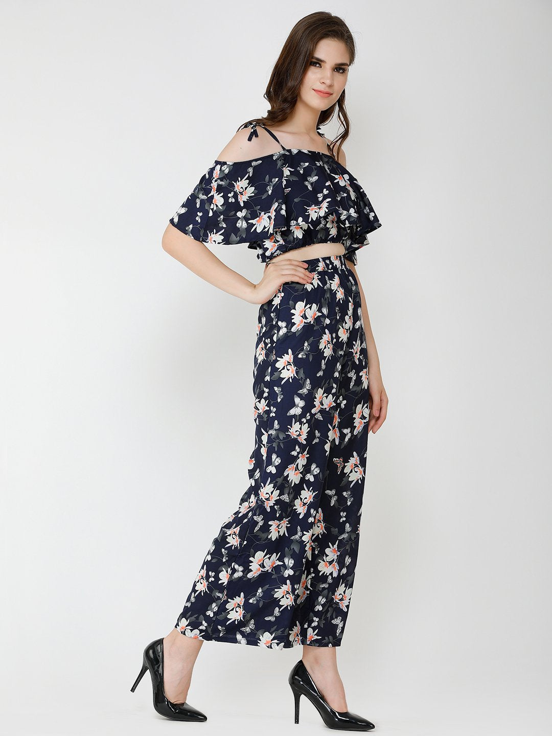 Navy Floral Clothing Set