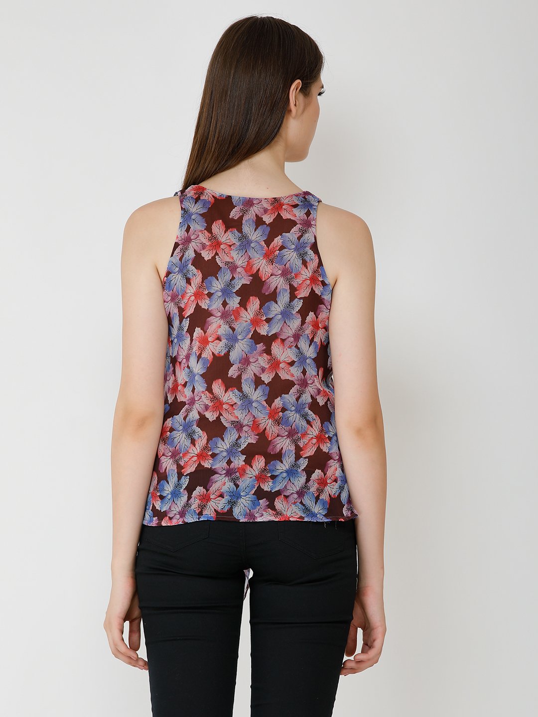 Maroon Floral Print Top