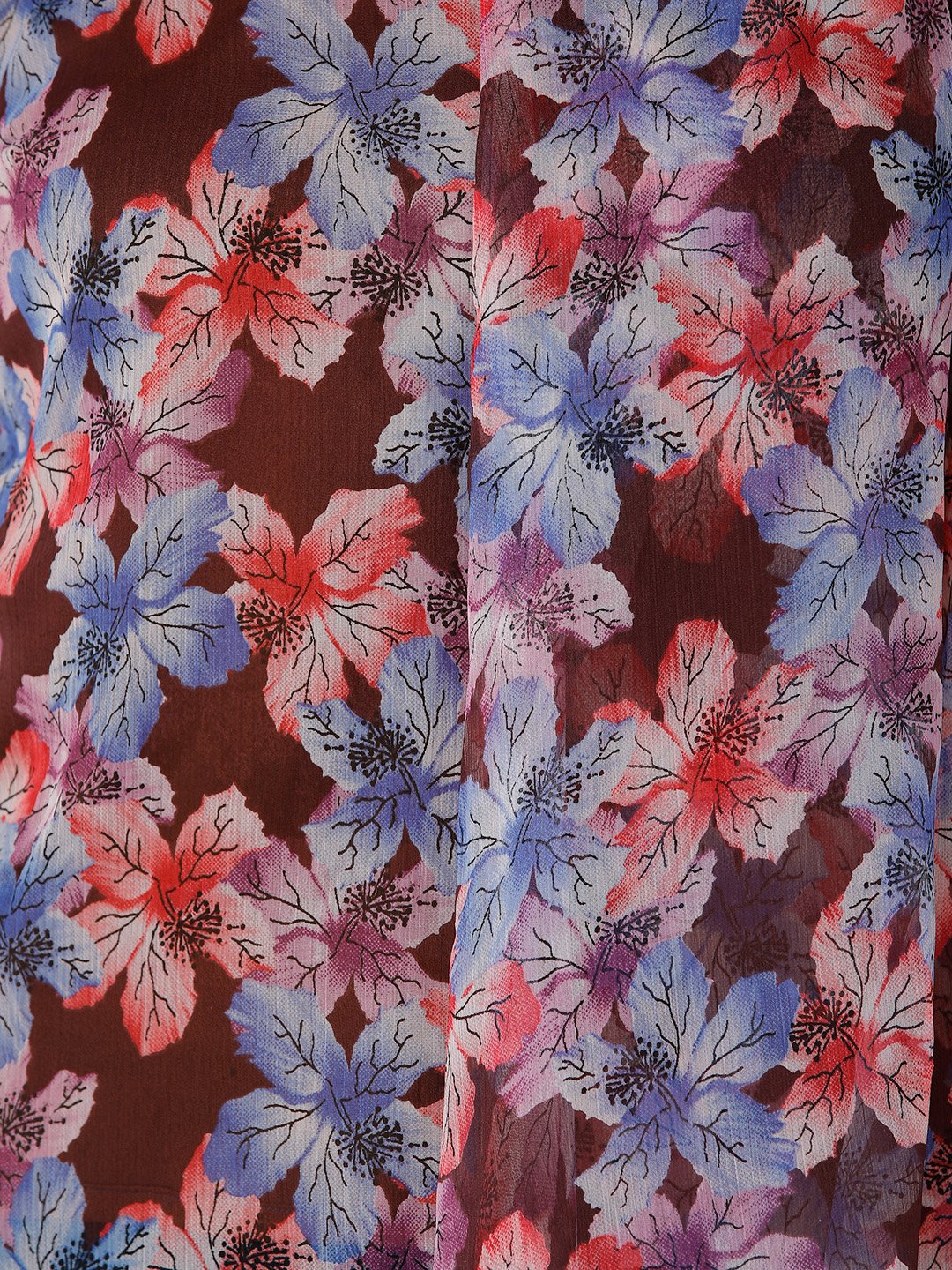 Maroon Floral Print Top