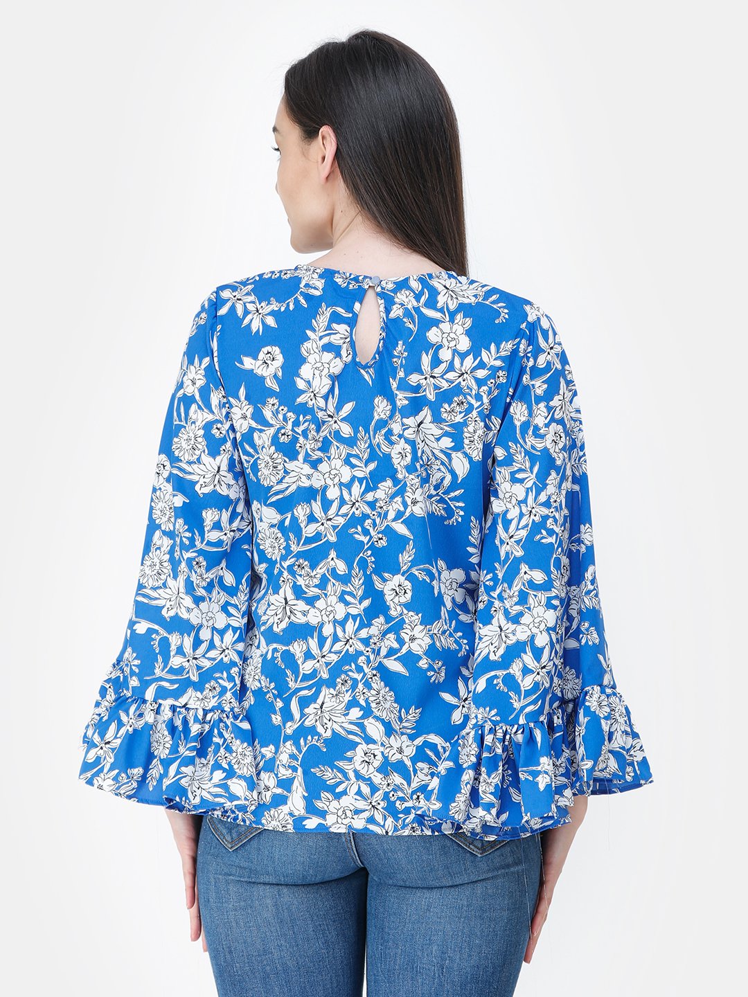 Blue Printed Top