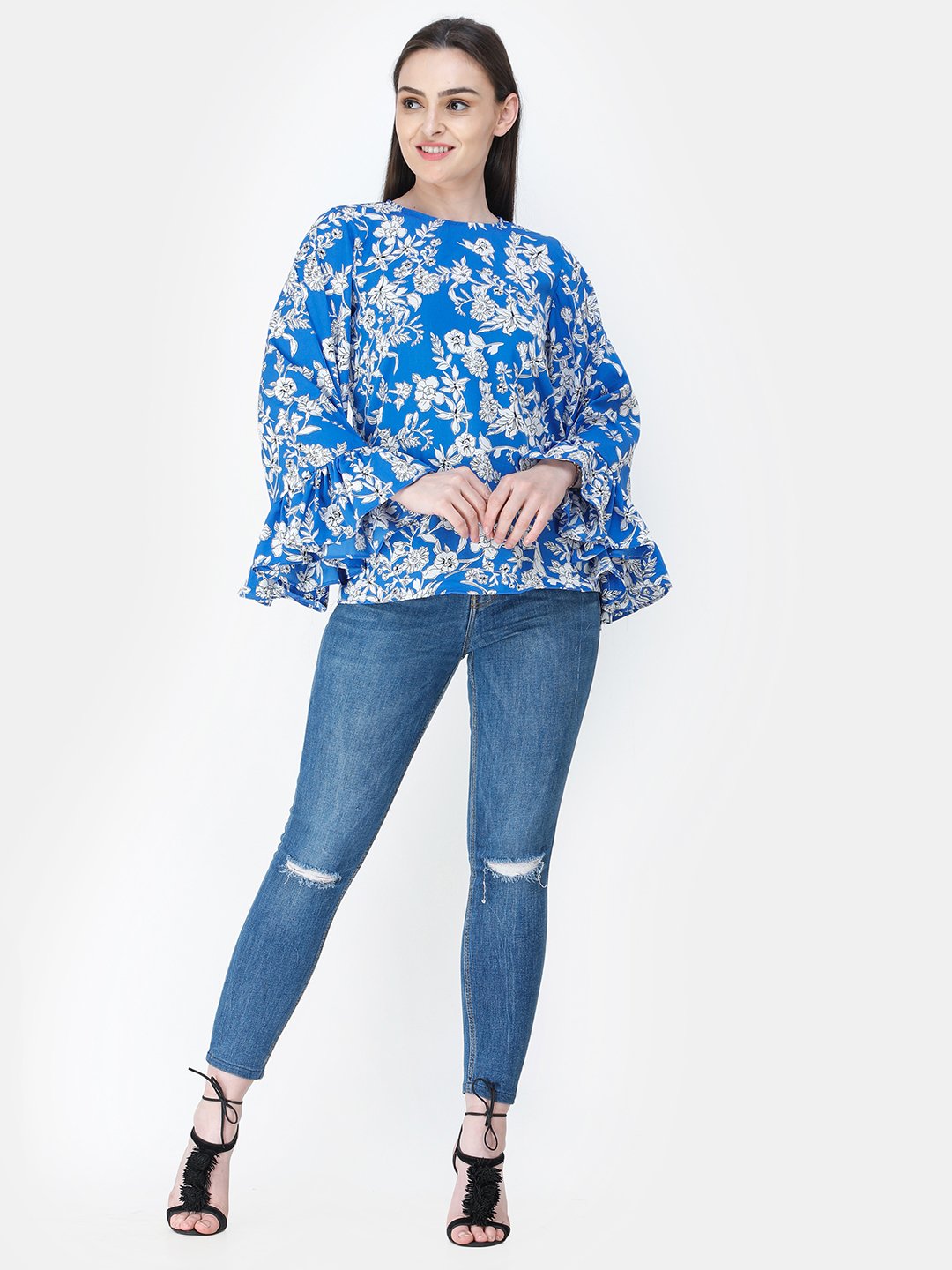 Blue Printed Top