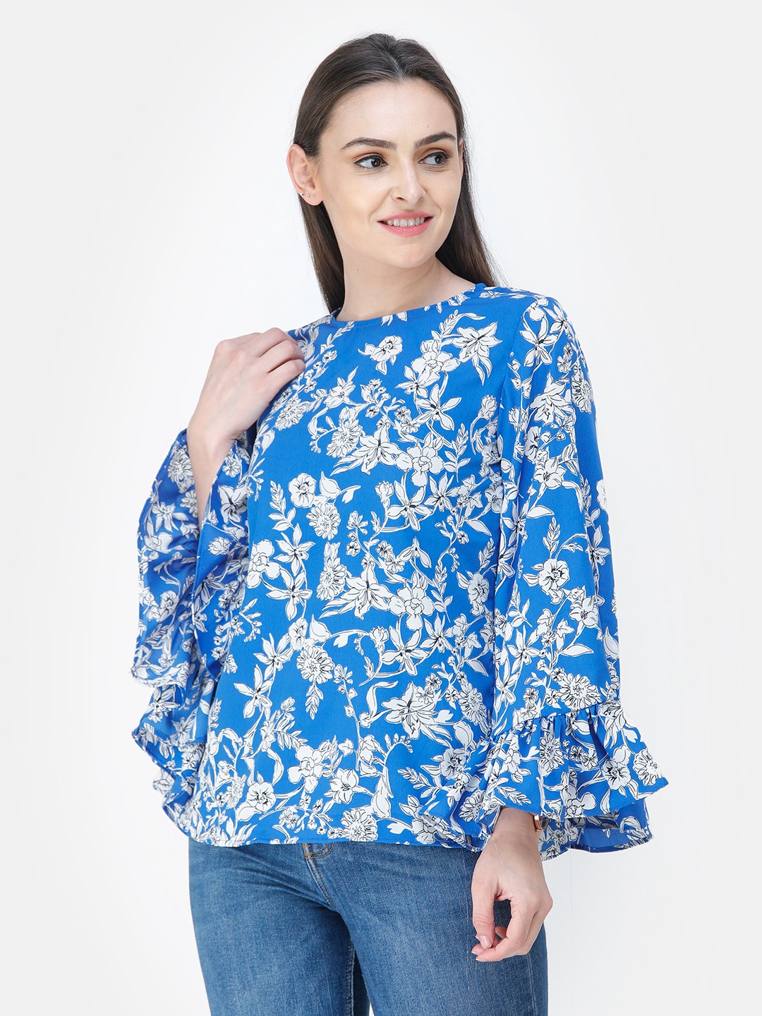 Blue Printed Top